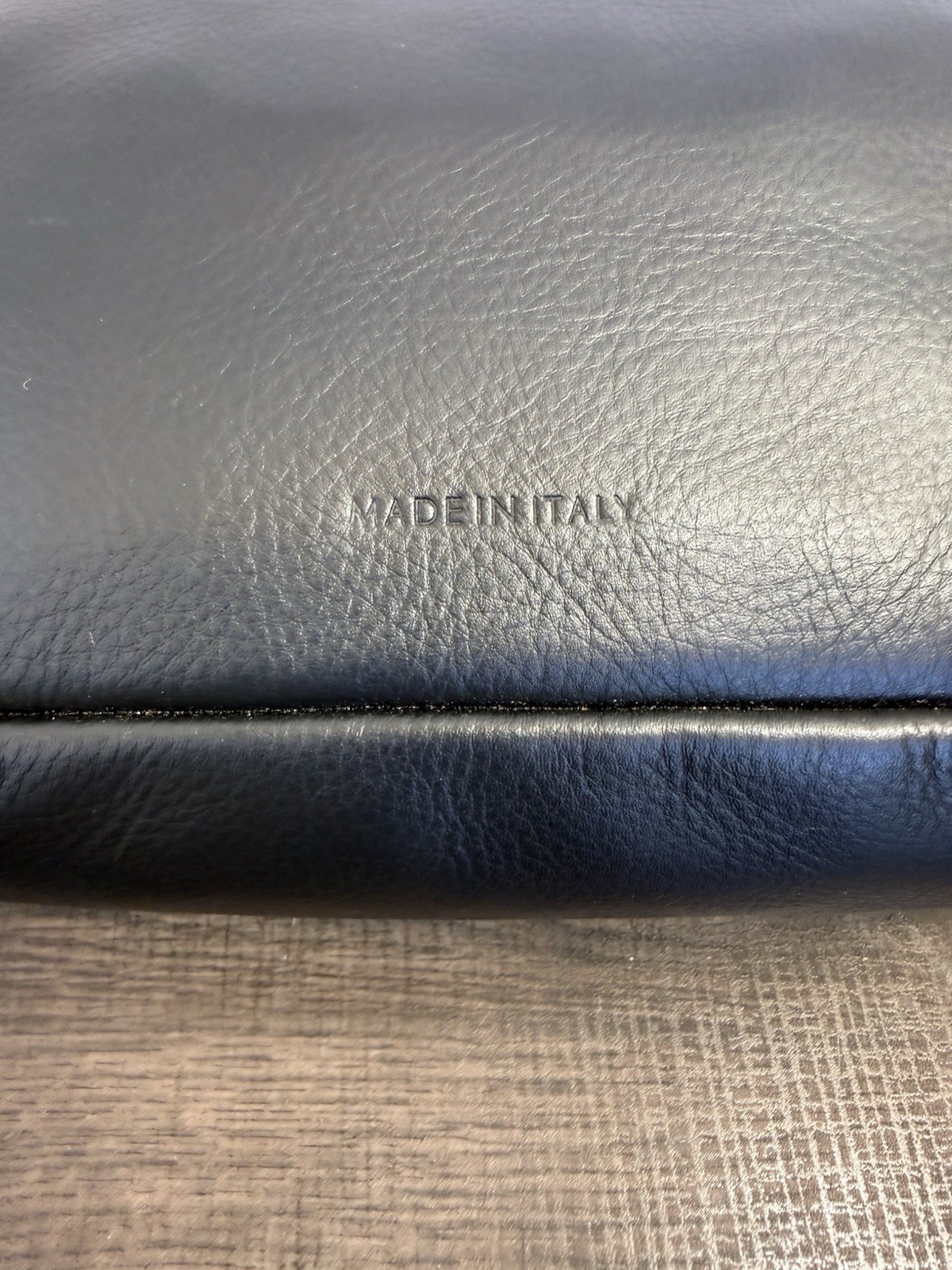 Massei luxury Leather Toiletry Bag Travel color black Made In Italy