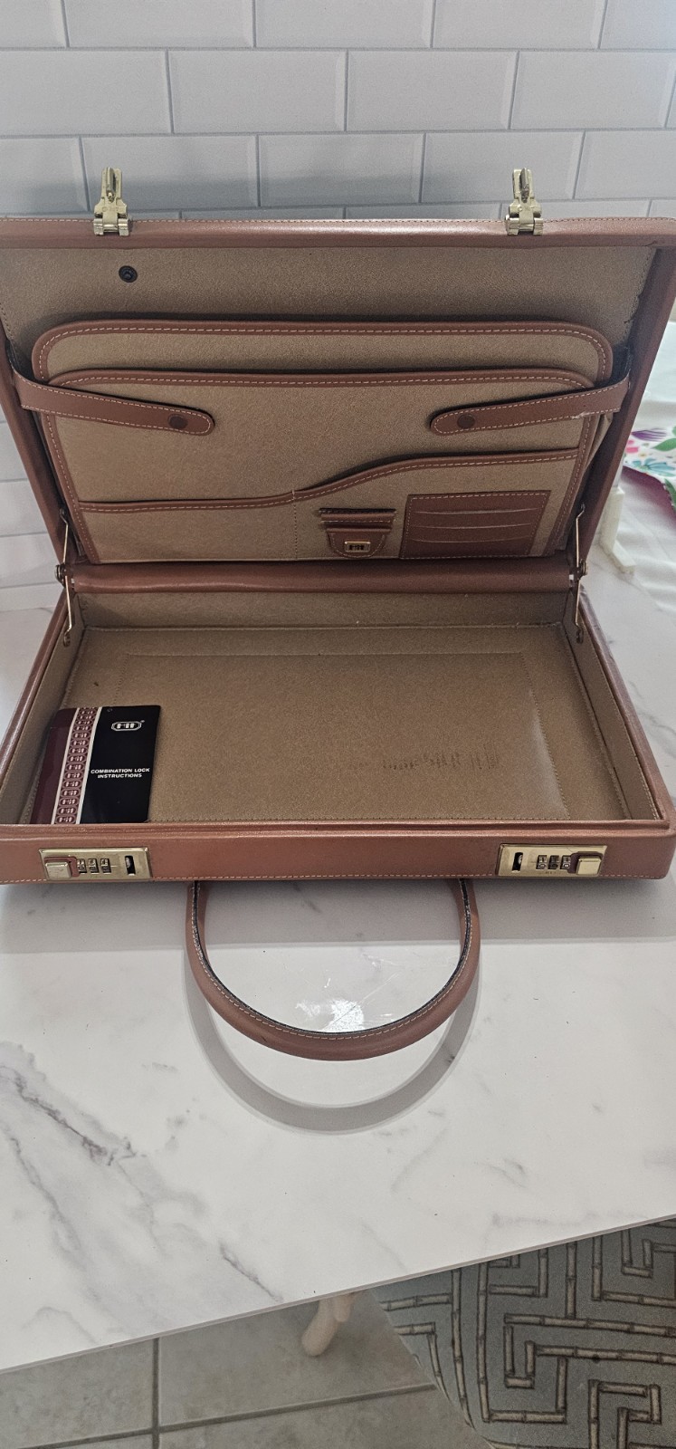 HIT Leather Briefcase, 17″ x 12″ x 2 1/2″