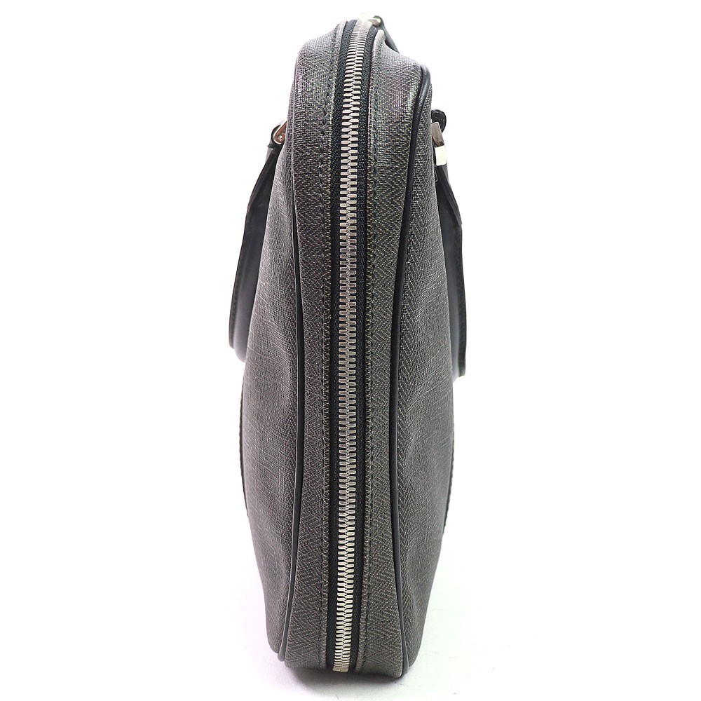 BVLGARI Weekend Briefcase Small Gray Black 2way Shoulder Men Business Bag 32541