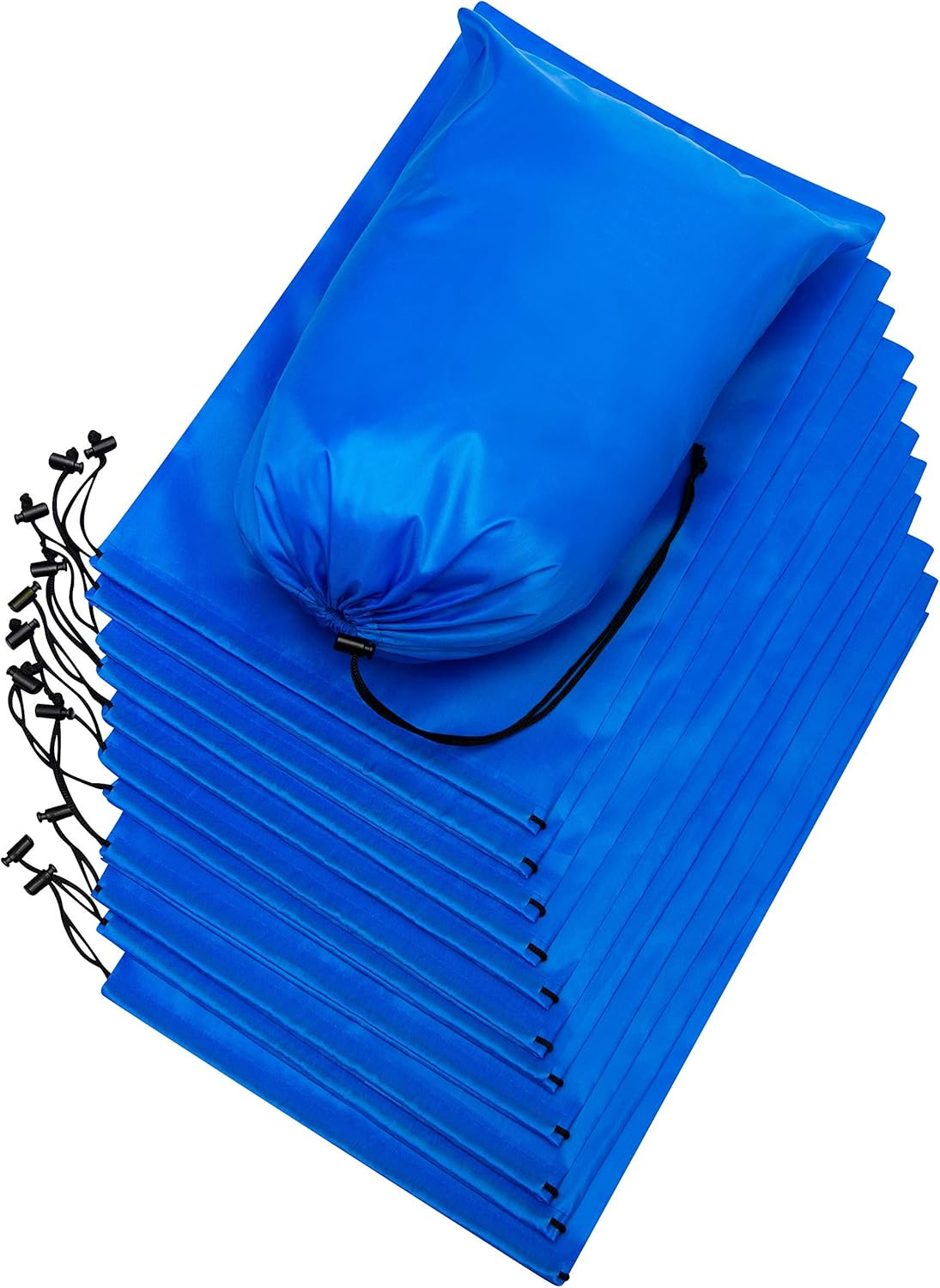 Drawstring Bag – Nylon Cinch and Ditty Stuff Pouch with Toggle (10 X 15-12 Pack,