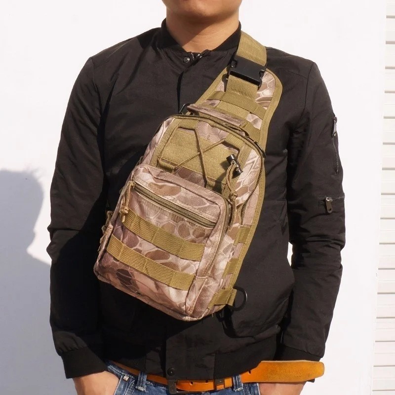 Mens Backpack Tactical Sling Shoulder Bag Molle Travel Chest Pack Outdoor Hiking