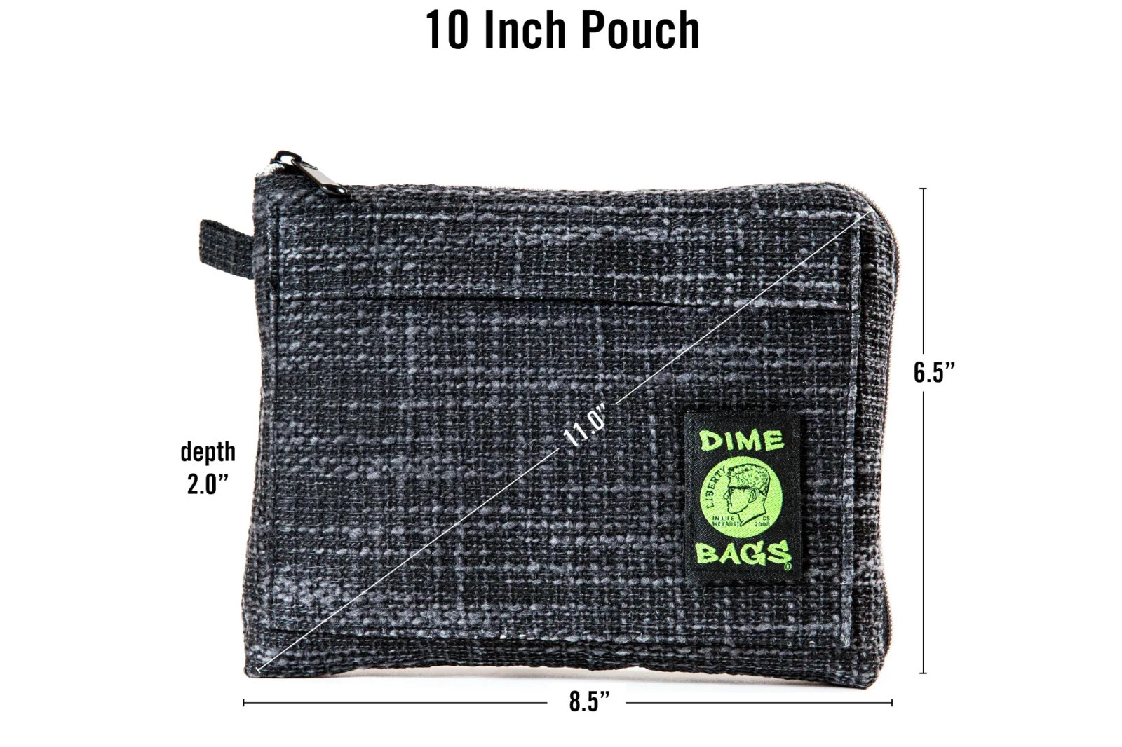 NWT 10″ Padded Pouch Hemp Midnight Blue Dime Bags