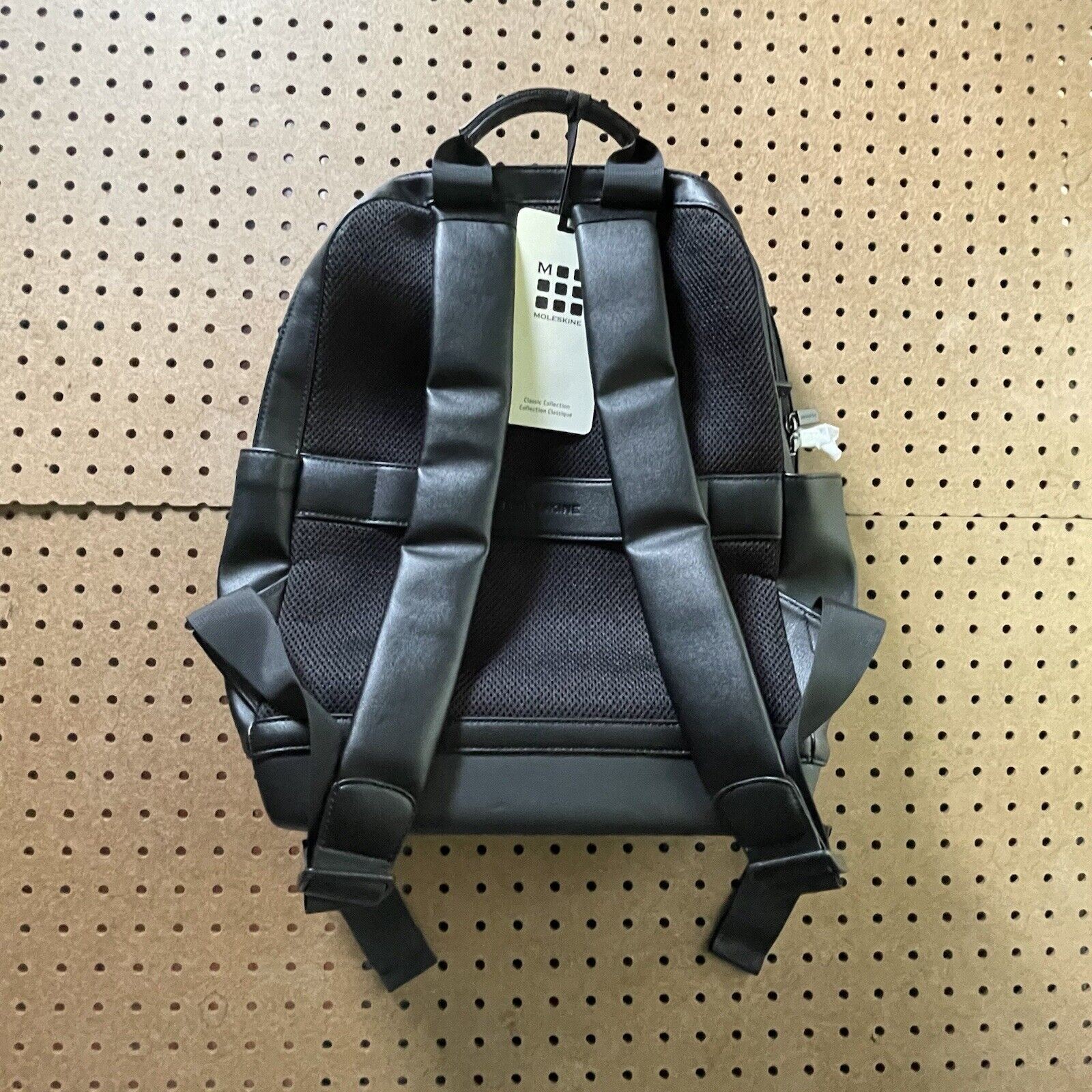 NWT Moleskine Brand Pro Backpack Classic Leather Collection Black Adult $339