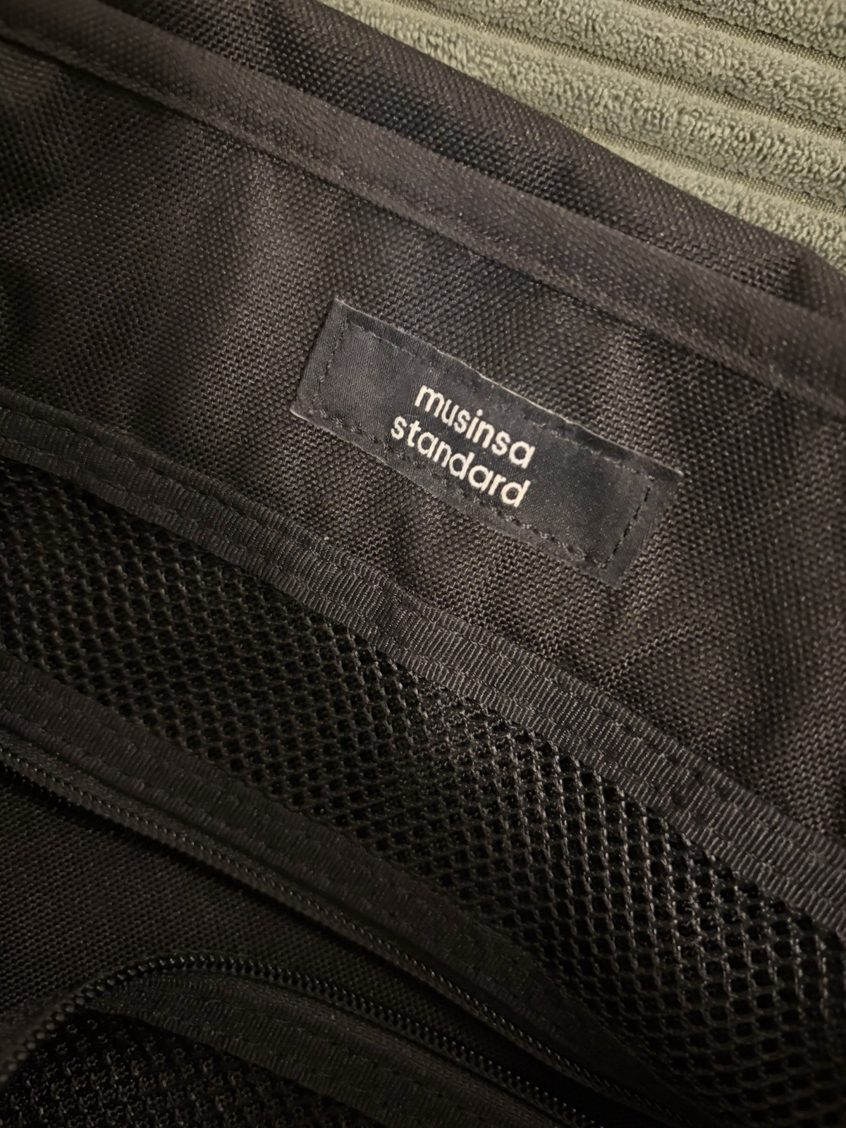 MUSINSA STANDARD Men’s Black Large Messenger Bag Buckle Adjustable Strap