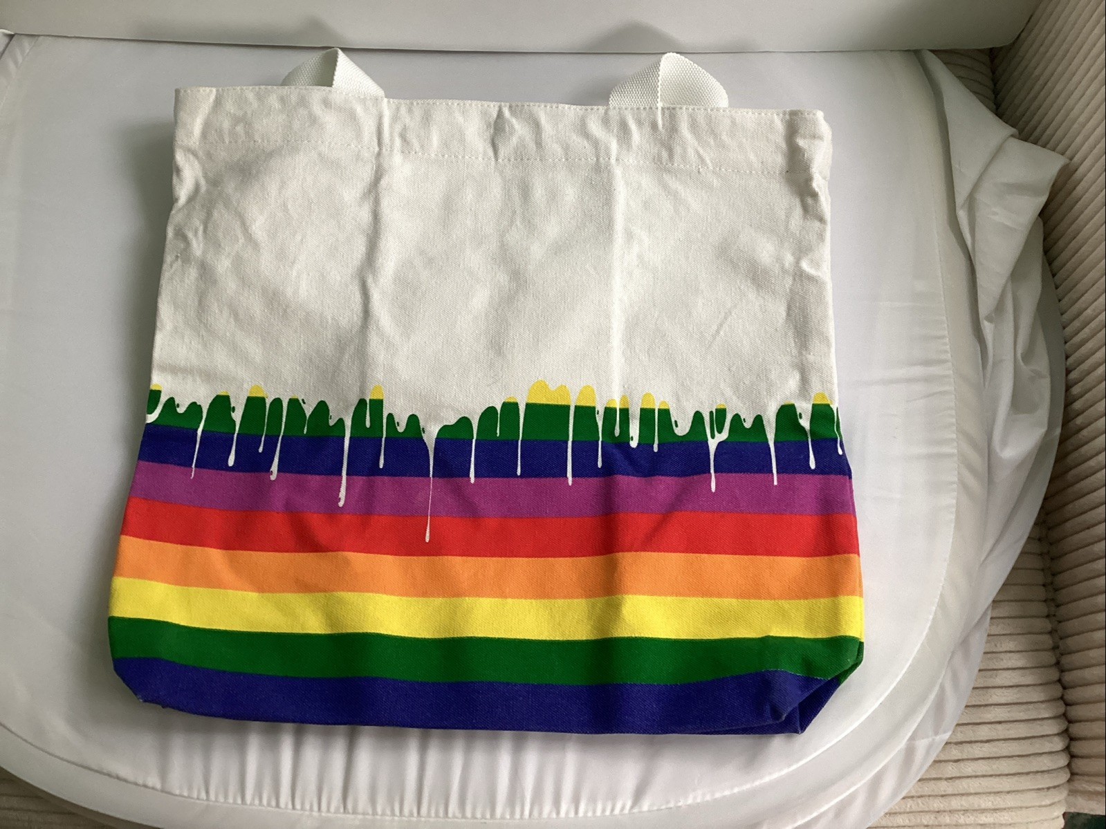 2014 Marc Jacobs Dripping Rainbow Pride Canvas Tote NWT