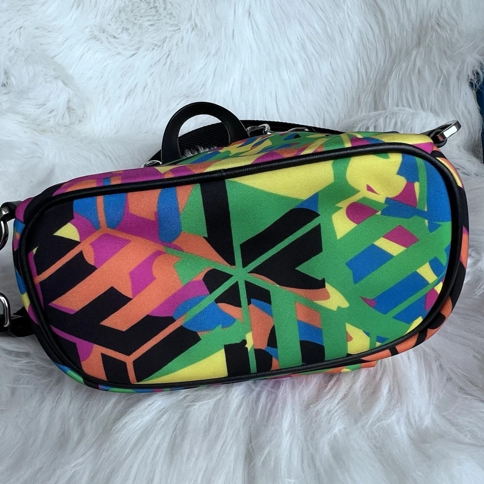 MCM Stark Crossbody Mini Bags Nylon Multicolor Multi Pocket Zip Closure $900