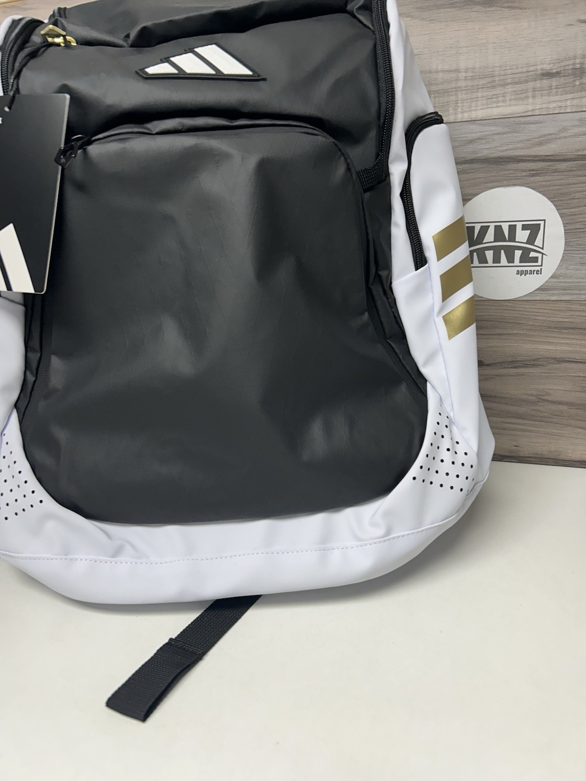 *RARE* Adidas SELECT Backpack White Black Gold Metallic KK8007 Limited Edition