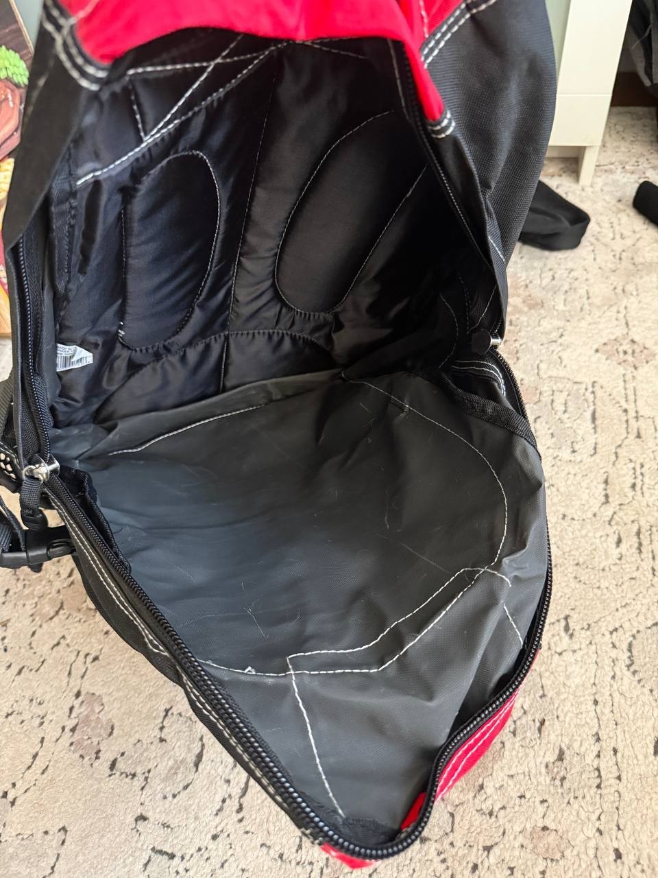 Overland Gear Travel Backpack Black Red Hiking School Laptop Carry On Bag