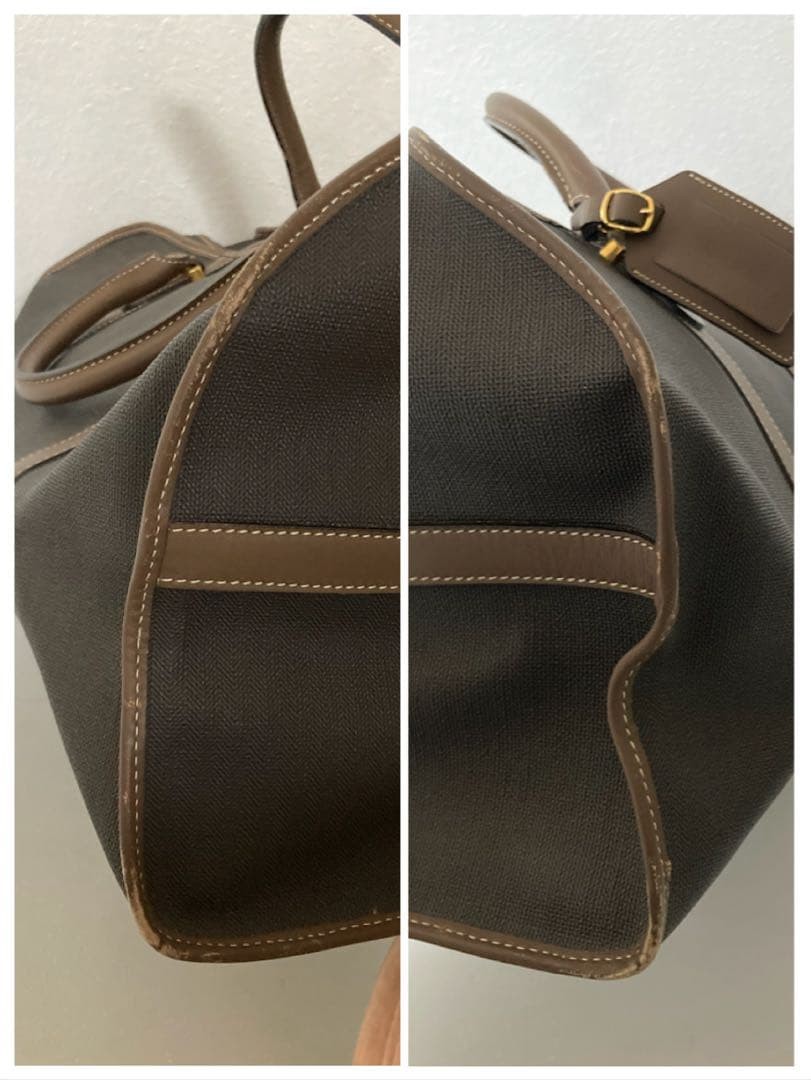 Dunhill Vintage Boston Bag Brown Leather with Lock & Key, 50cm, Classic Design