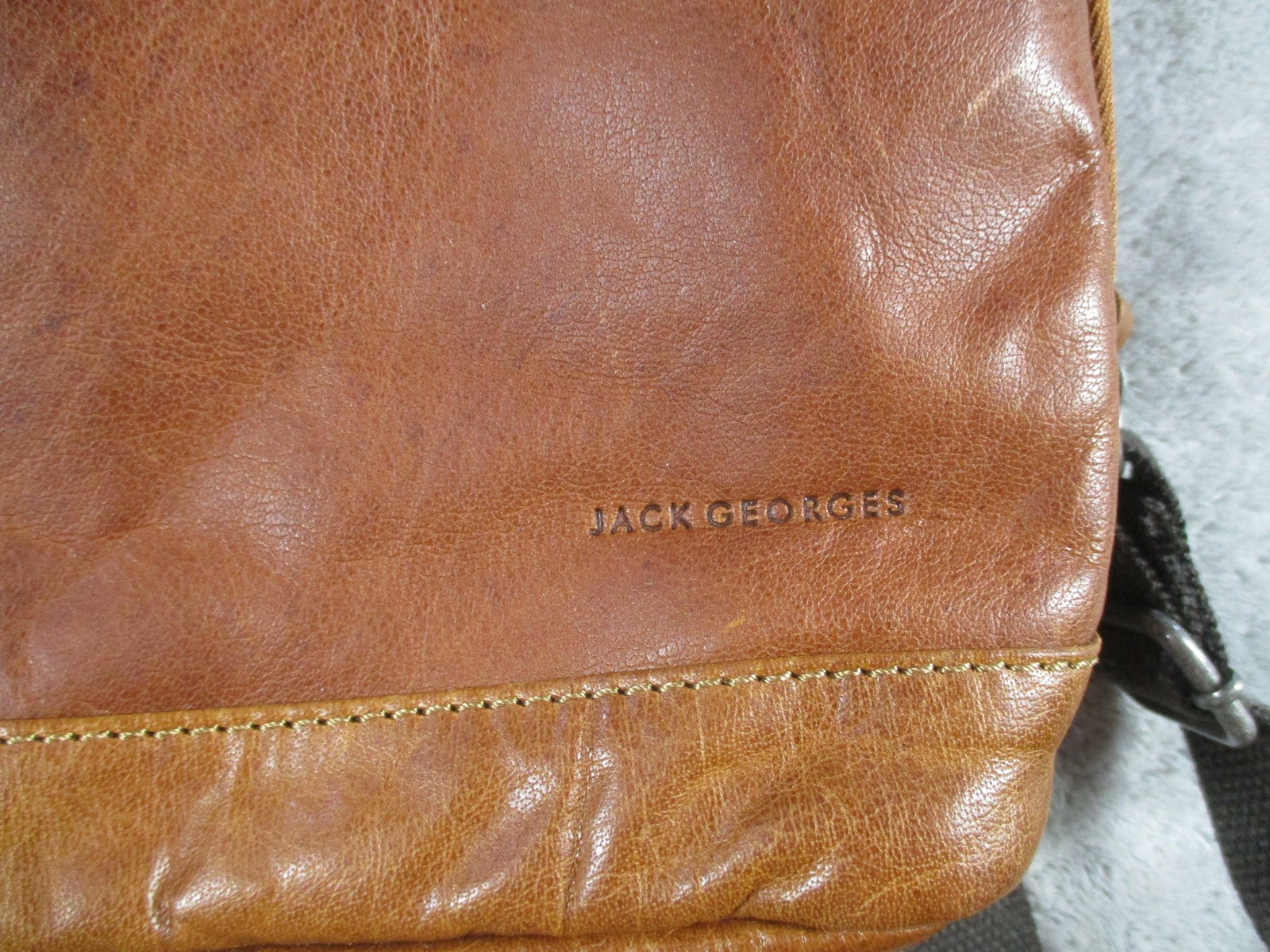 Jack Georges Backpack Mens Small Brown Leather Business Organizer Daypack