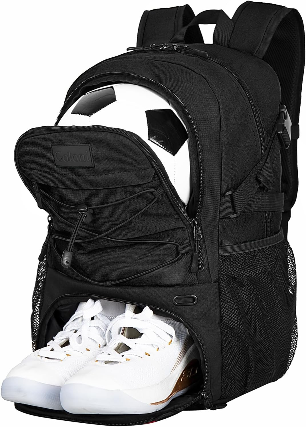 Soccer Basketball Backpack w/ Ball & Shoe Compartment Sports Travel Bag