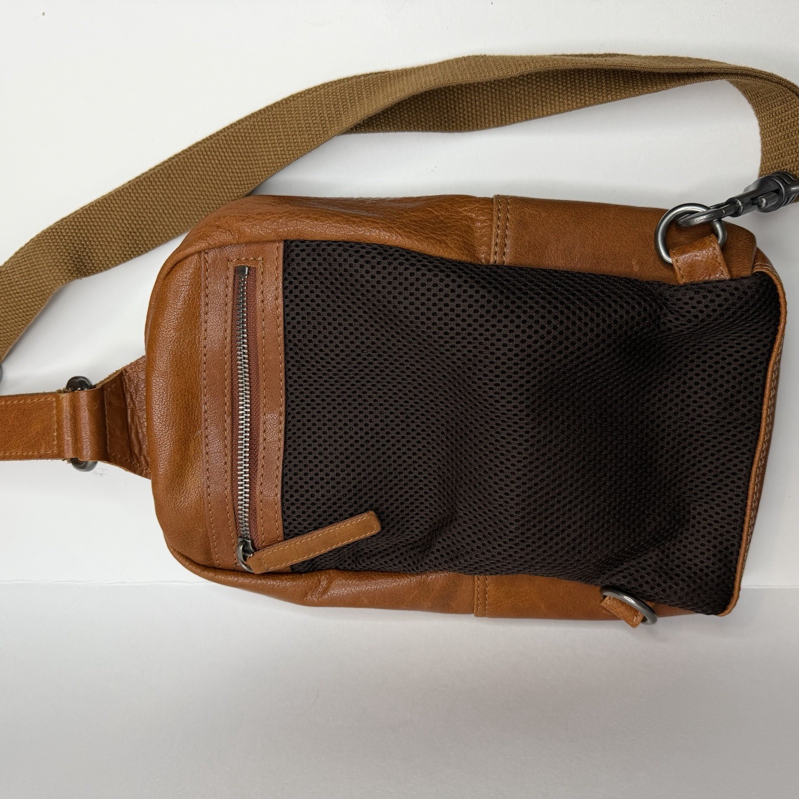 Spikes & Sparrow Camel Crossbody Shoulder Sling bag Leather Bag