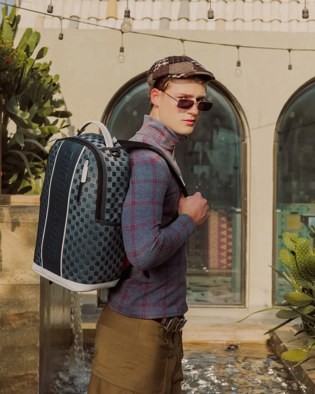 Sprayground OPTIX GRID Backpack🔥New Black Large Bookbag School Bag