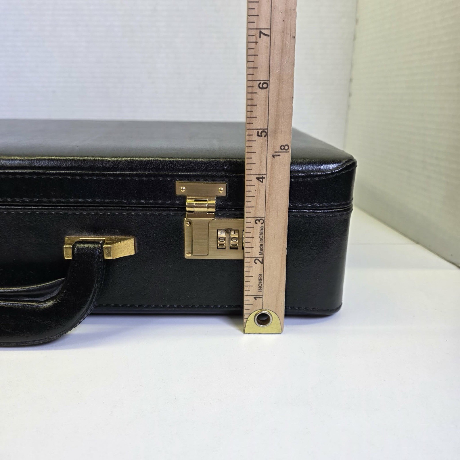 Vintage Sonalin Black Leather Executive Attaché Briefcase 000 Lock