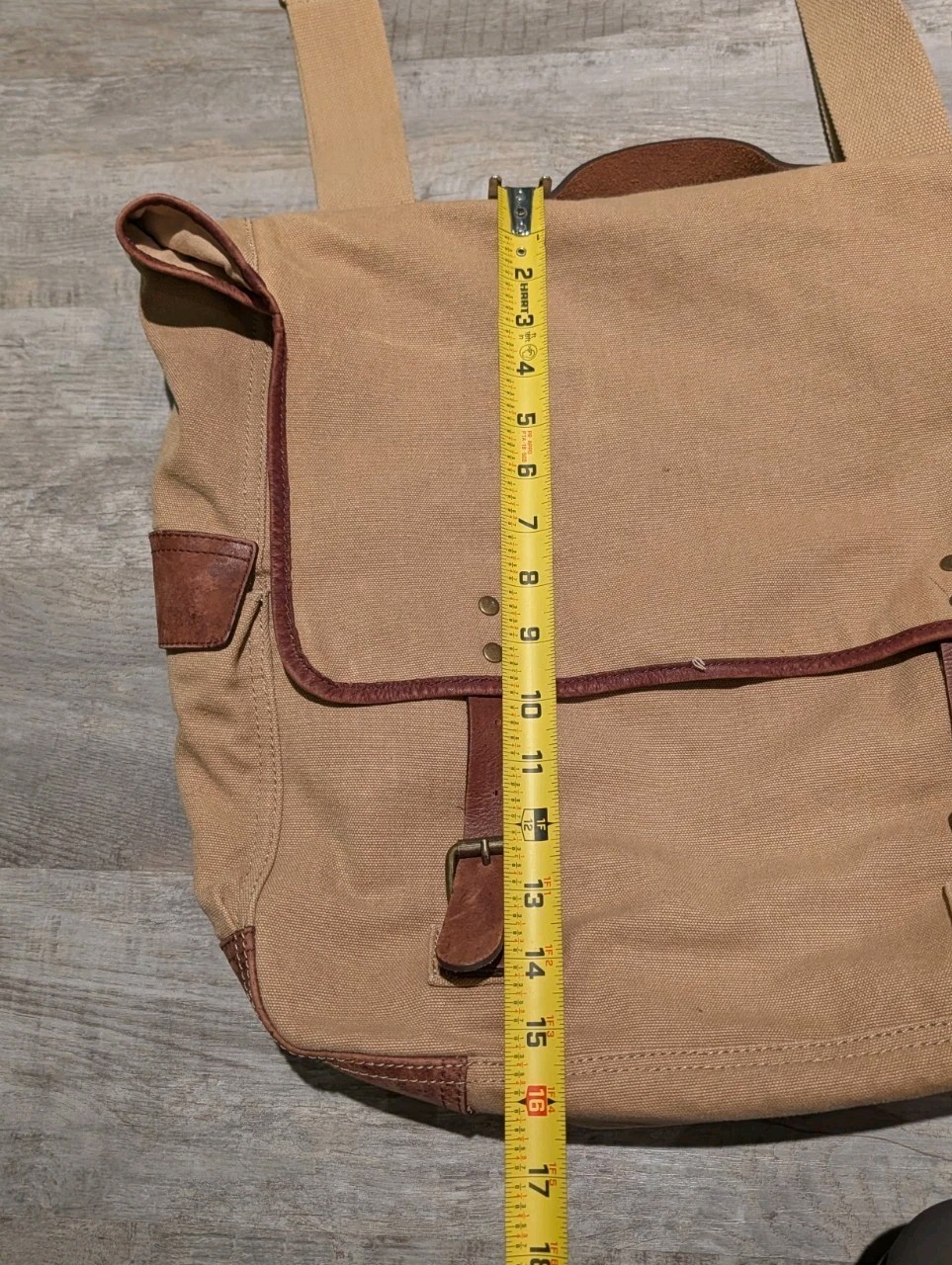 J Crew Dry Goods Abingdon Canvas Messenger Bag Cotton Leather Trim Shoulder Bag