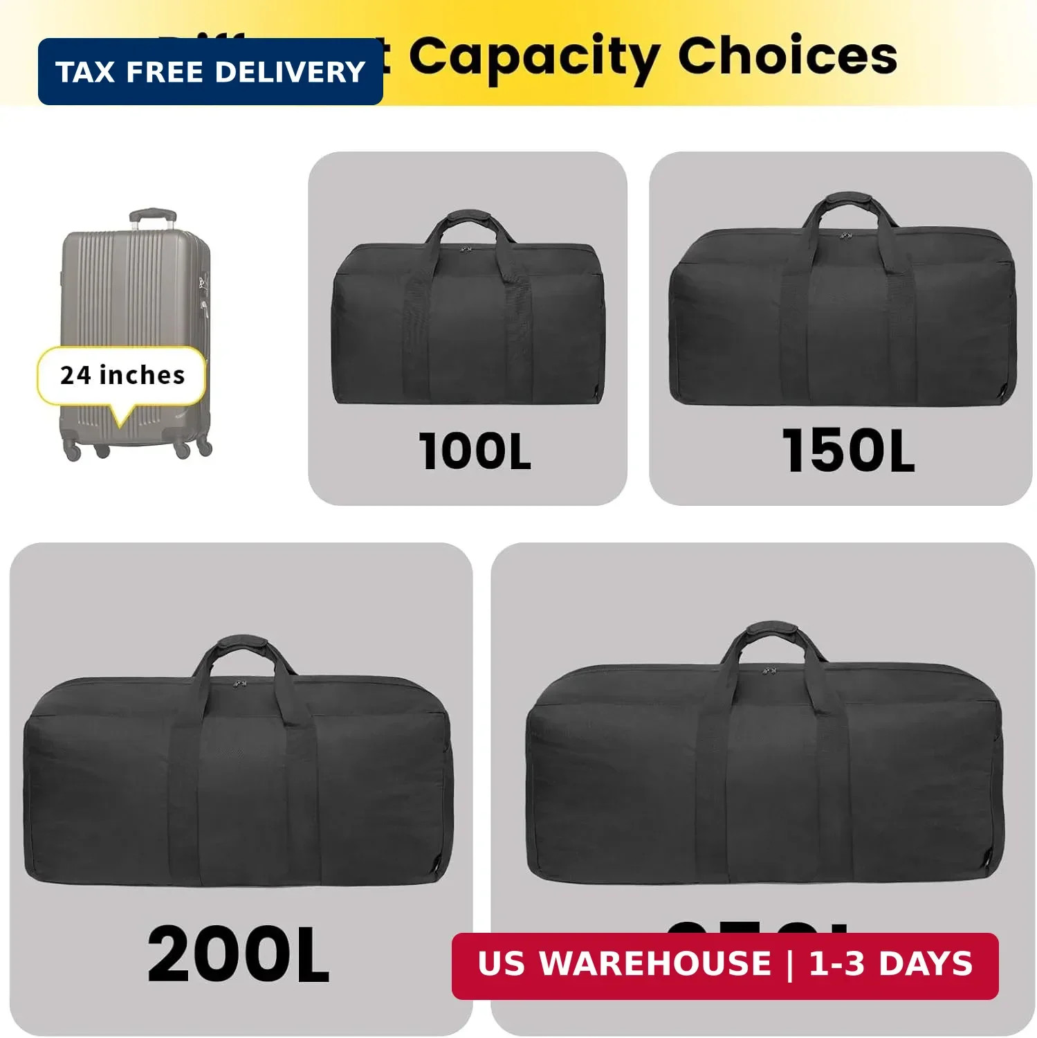 Vorspack Extra Large Duffle Bag for Travel – 100L Duffel Bag for Men Gear Bag fo