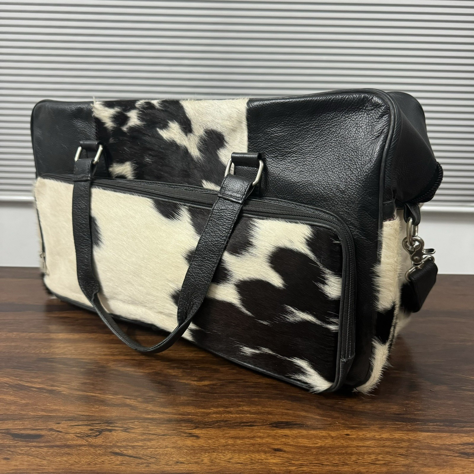 Cowhide Duffle Bag Cowhide Hair on Bag Cowhide Weekend Overnight Same as Picture