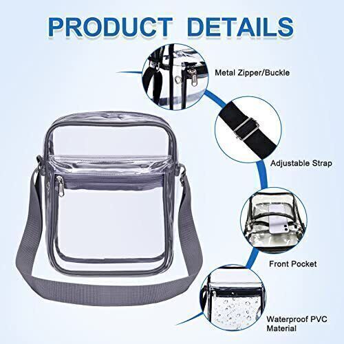 USPECLARE Clear Purse Stadium Clear Messenger Bag Stadium Approved for Men and