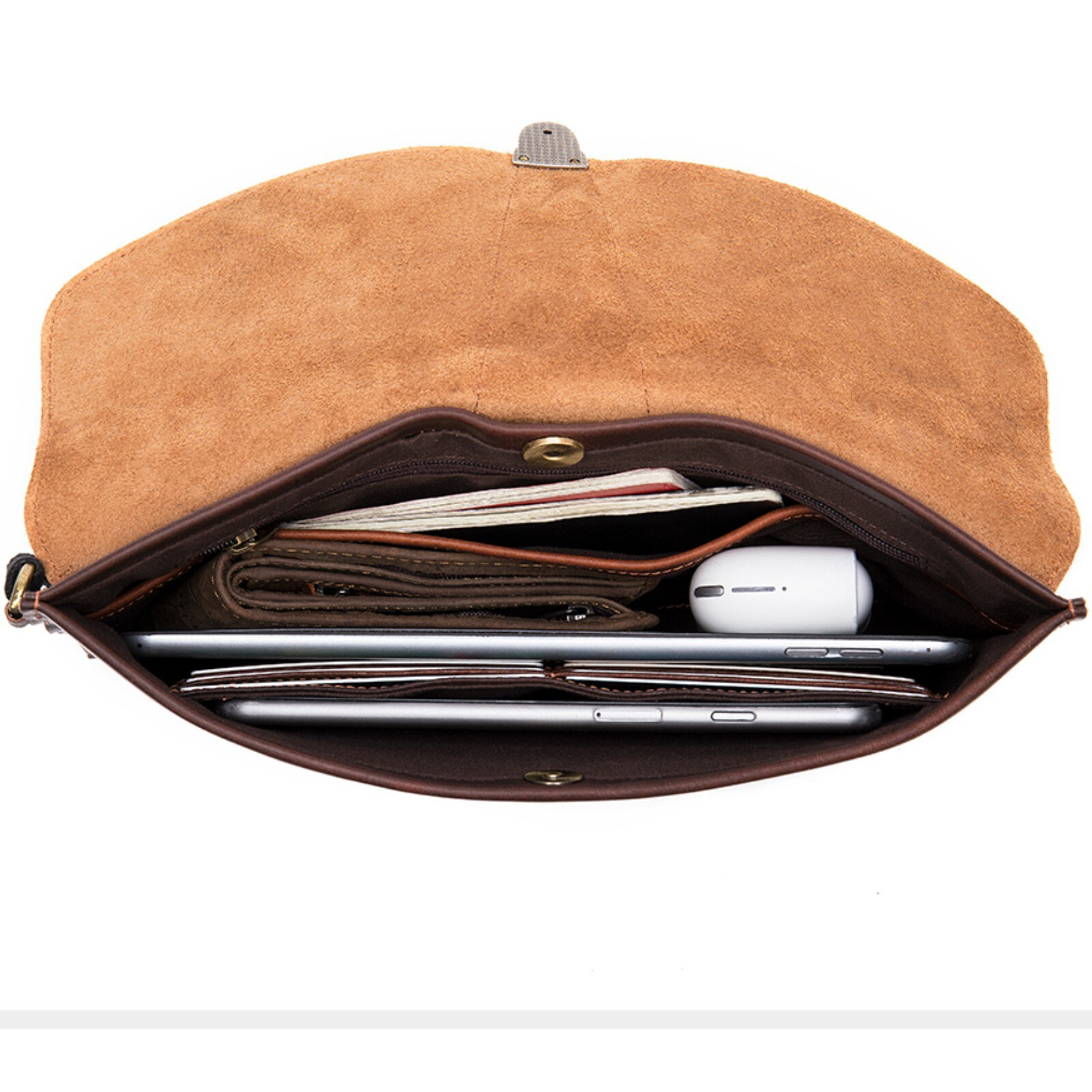 Men’s Leather Clutch Bag with Wrist Strap Business Travel Pouch Workwear Bags Sz