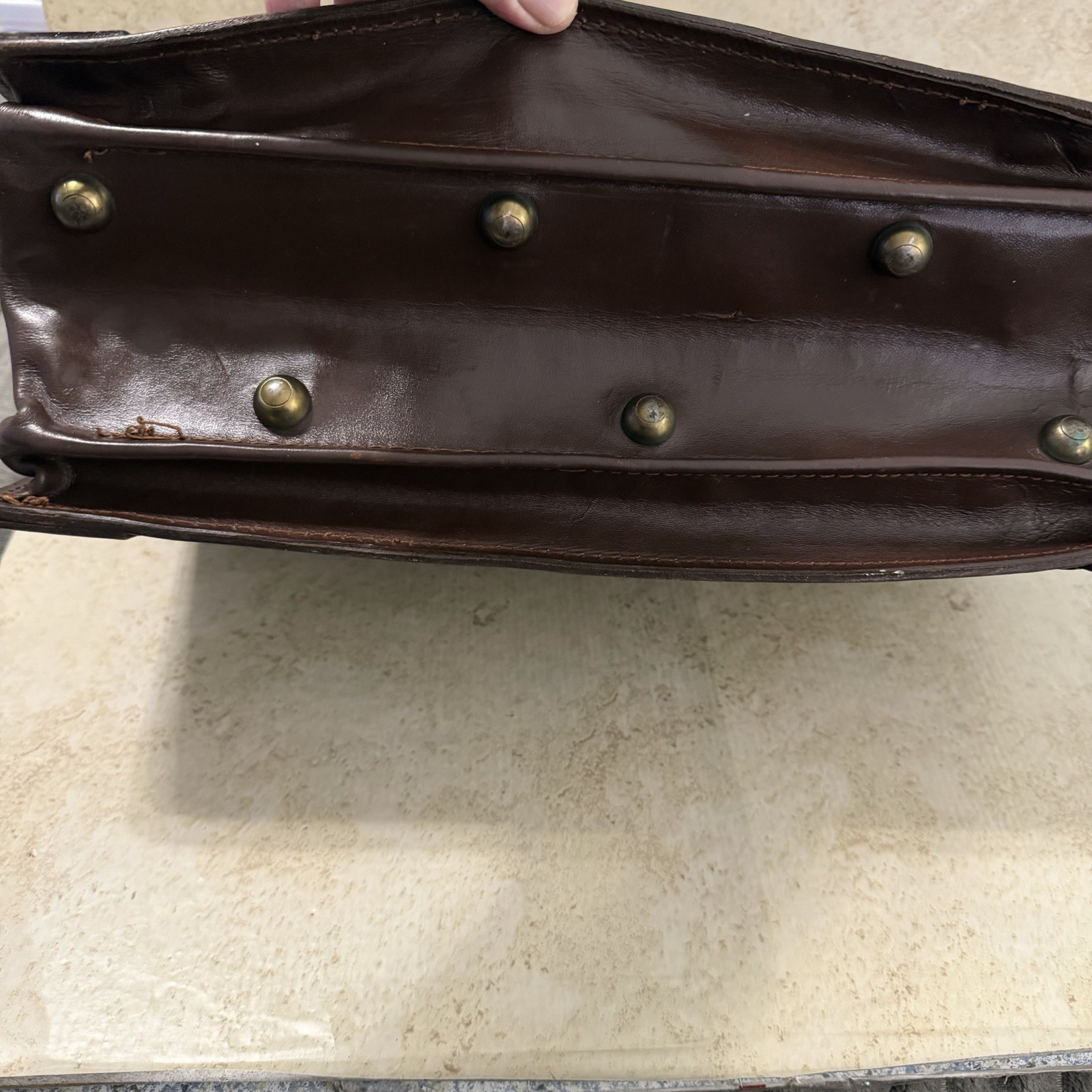 VTG Government Issue Briefcase Brown Leather Attache USA Made Type IV Carry All