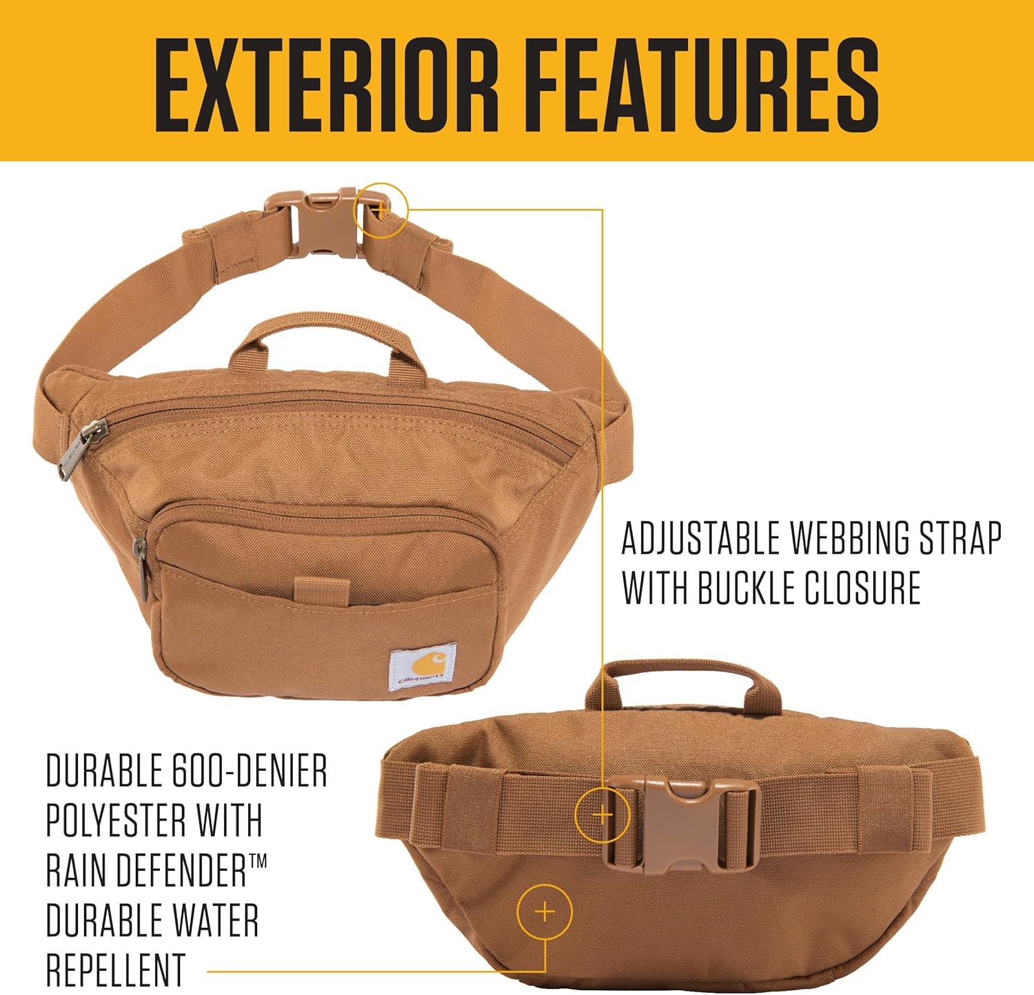 Classic Adjustable Sling Bag, Durable, 600-Denier Water Resistant Hip Pack