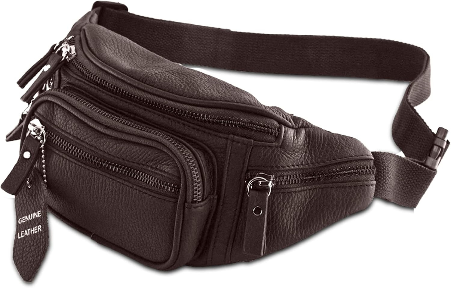 Fanny Pack Waist Bag Multifunction Leather Hip Bum Bag Travel Pouch for Men