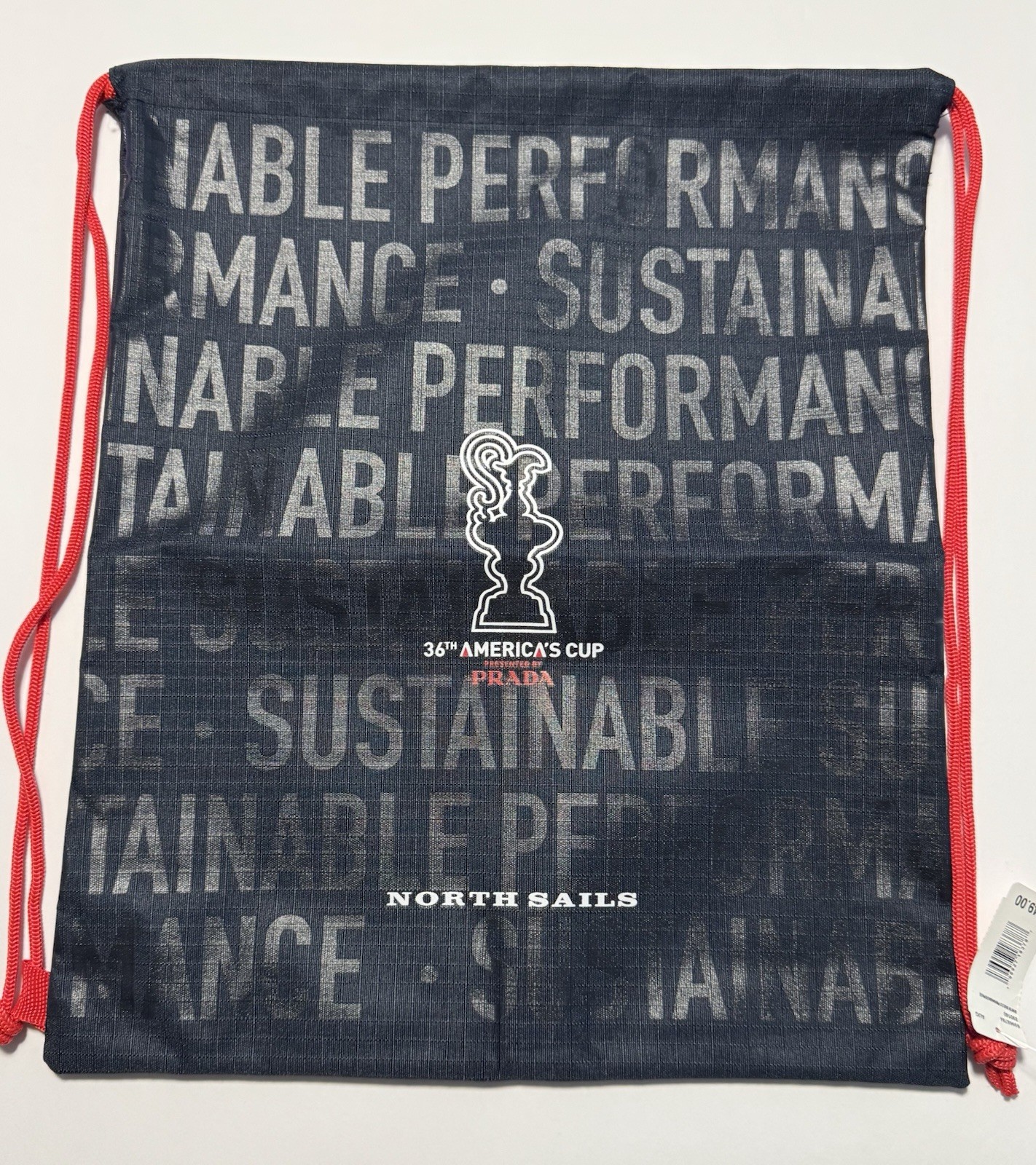 North Sails 36th Americas Cup Prada Designer Pull String Bag Backpack Carry Pack