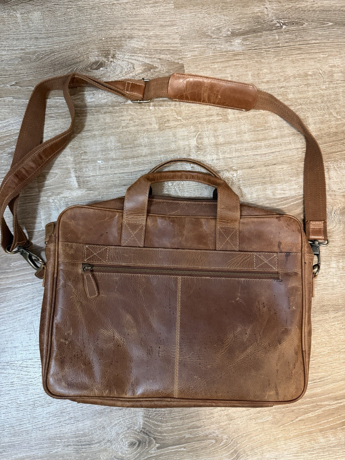 KOMAL’S PASSION Leather Briefcase Messenger Bag Laptop Crossbody !! Nice !!