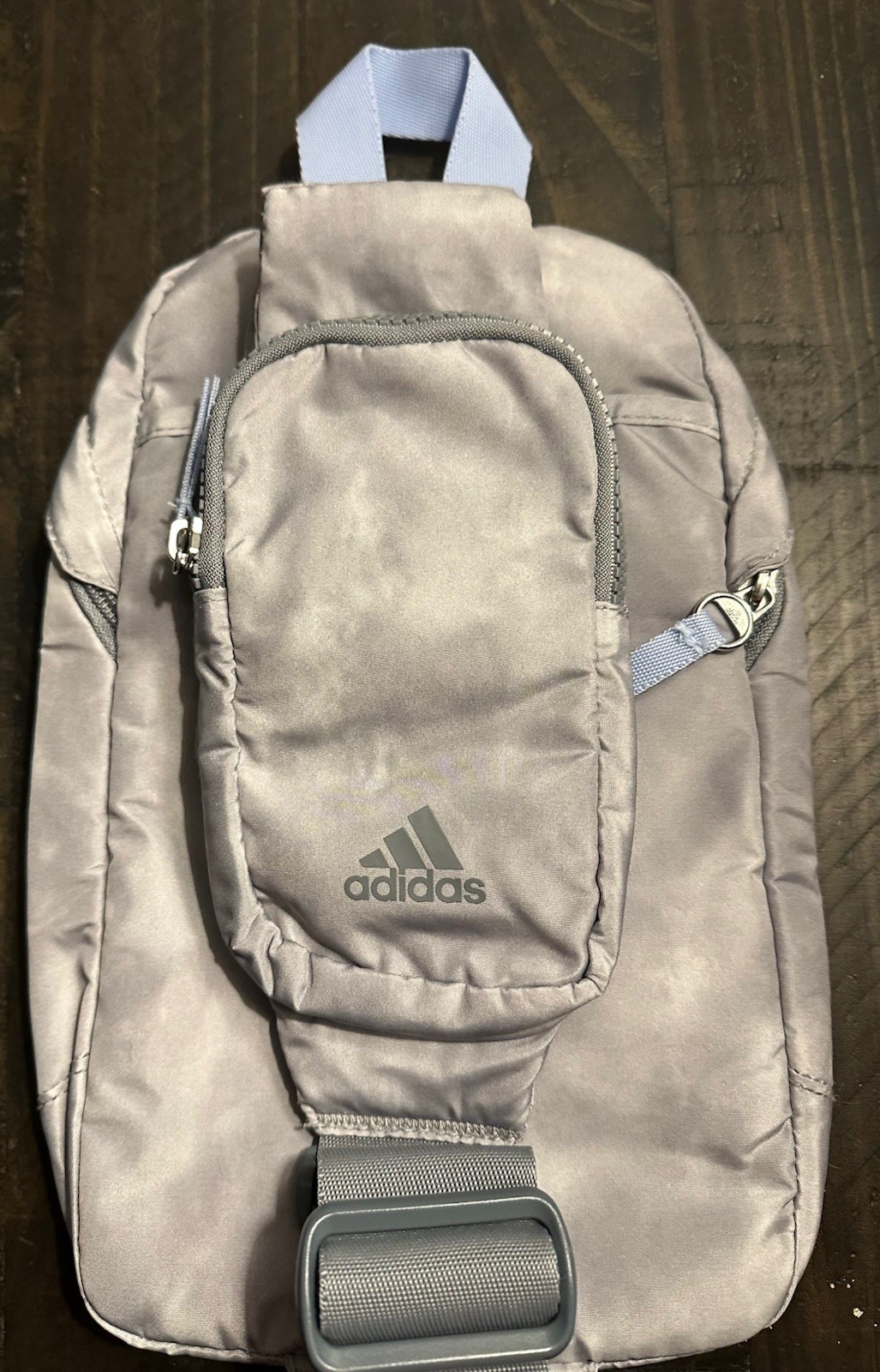 Adidas Unisex Essentials 2 Sling Crossbody Bag In Stone Wash Grey Blue Dawn