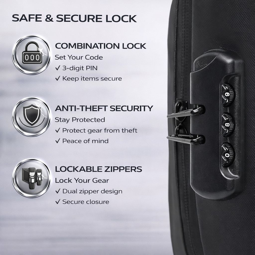 Premium Anti-Theft Sling Backpack with USB Charging Port – Waterproof Oxford –