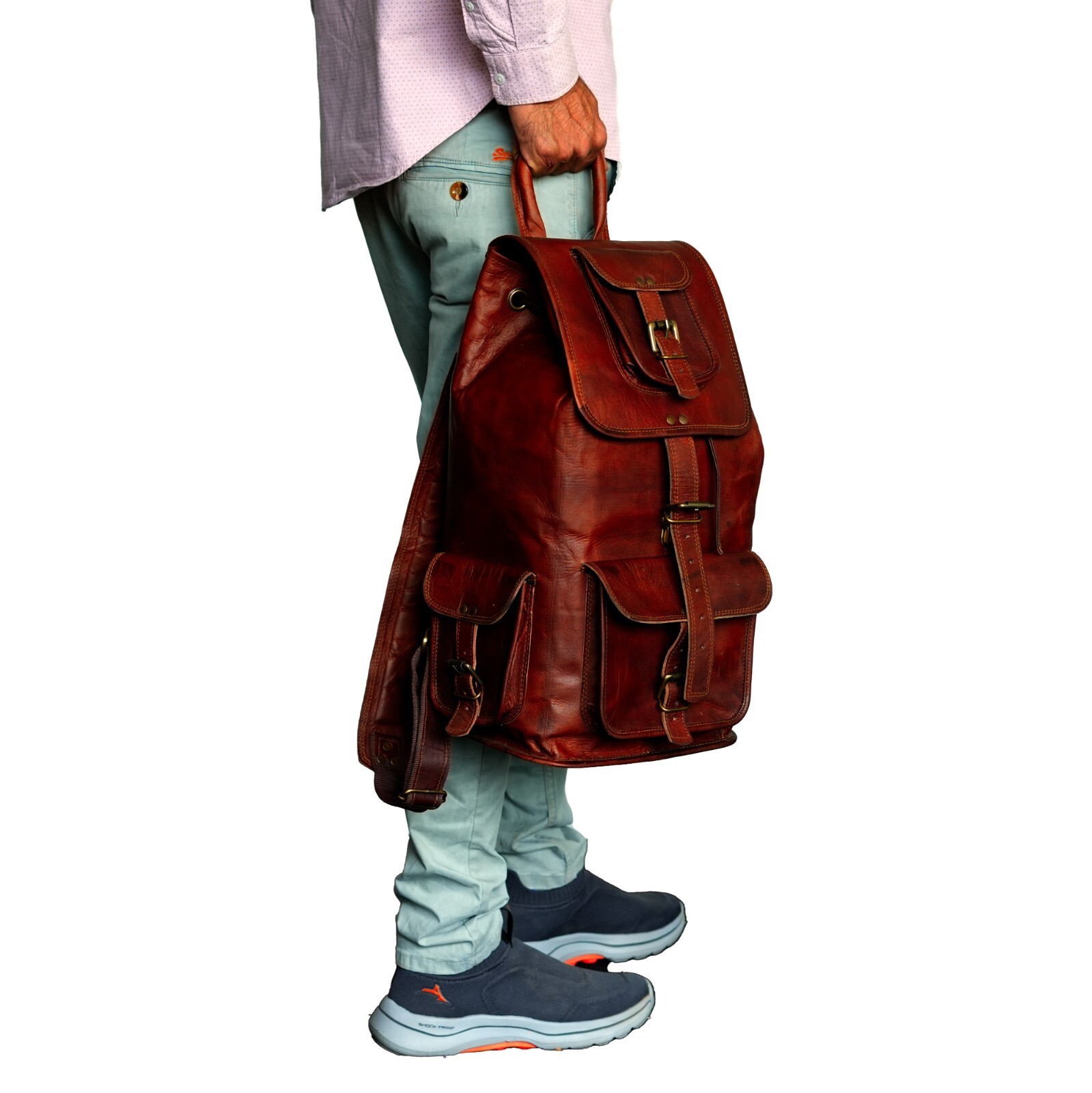 Men Vintage Genuine Leather Backpack Stylish Rucksack for Travel, Camping & uses