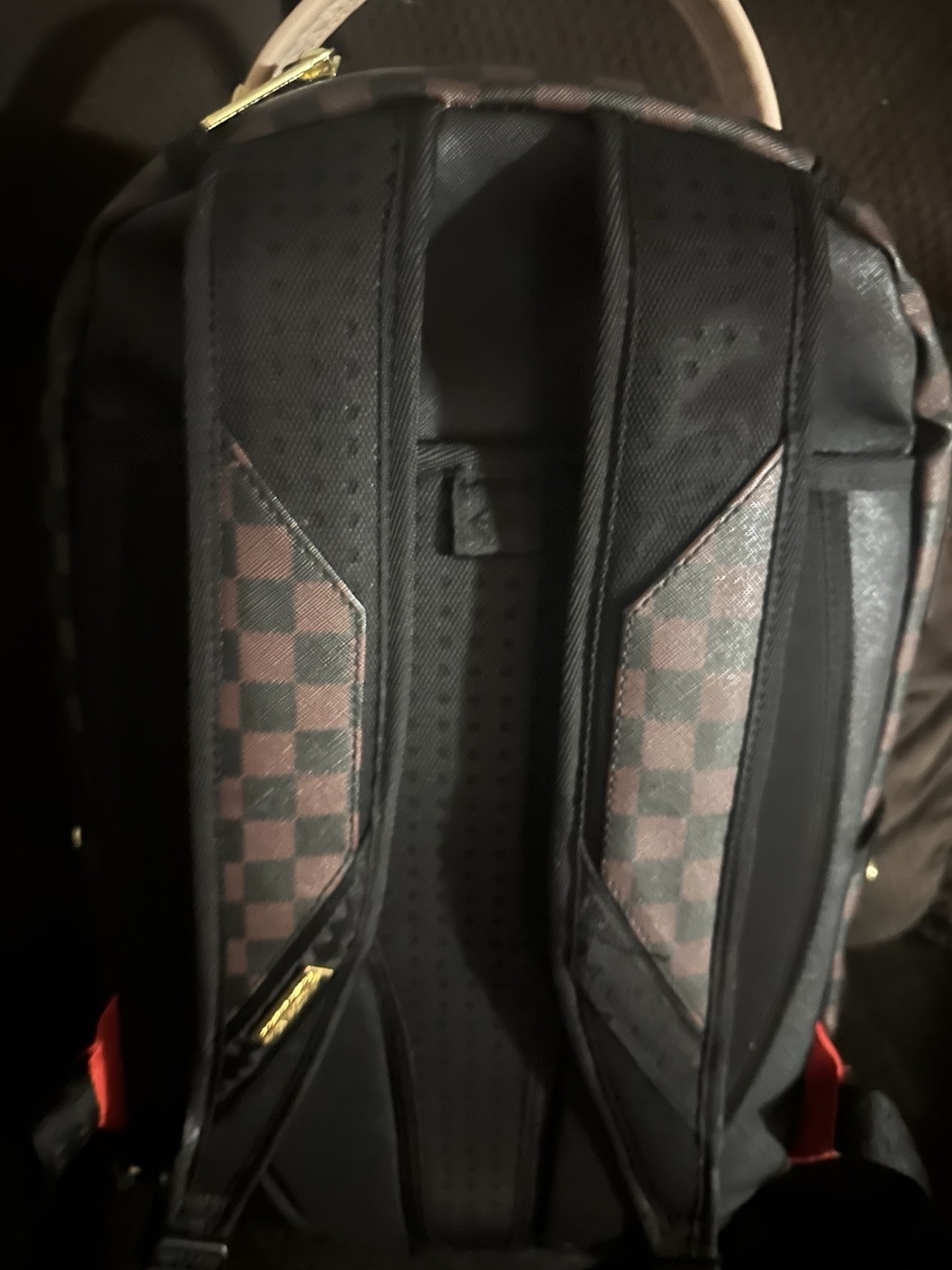 Sprayground Boujee Strap Bandolero Nouveau Checkered Backpack Zip Inner Pockets