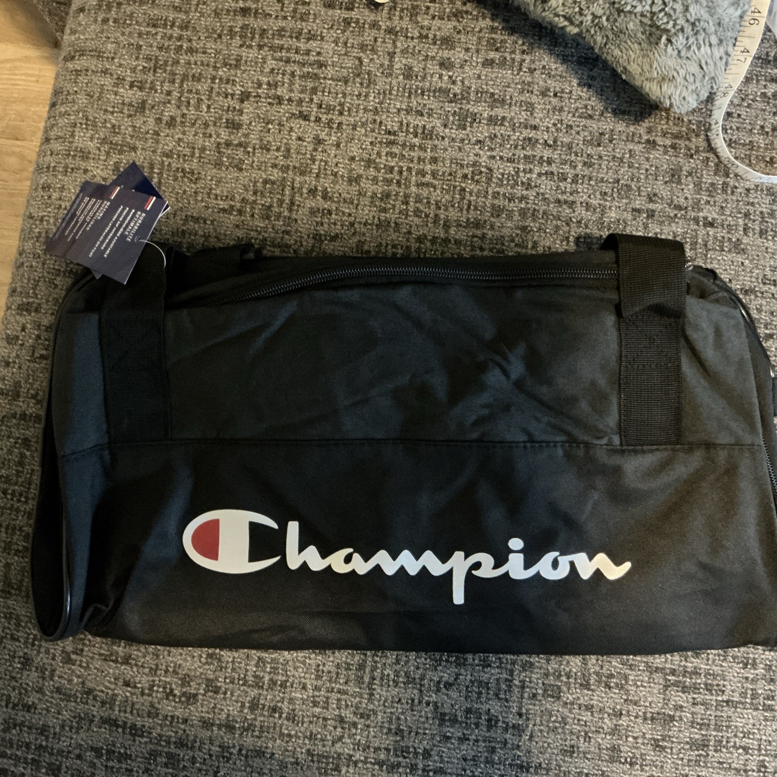 New Champion Duffle Bag Heather and Black OS