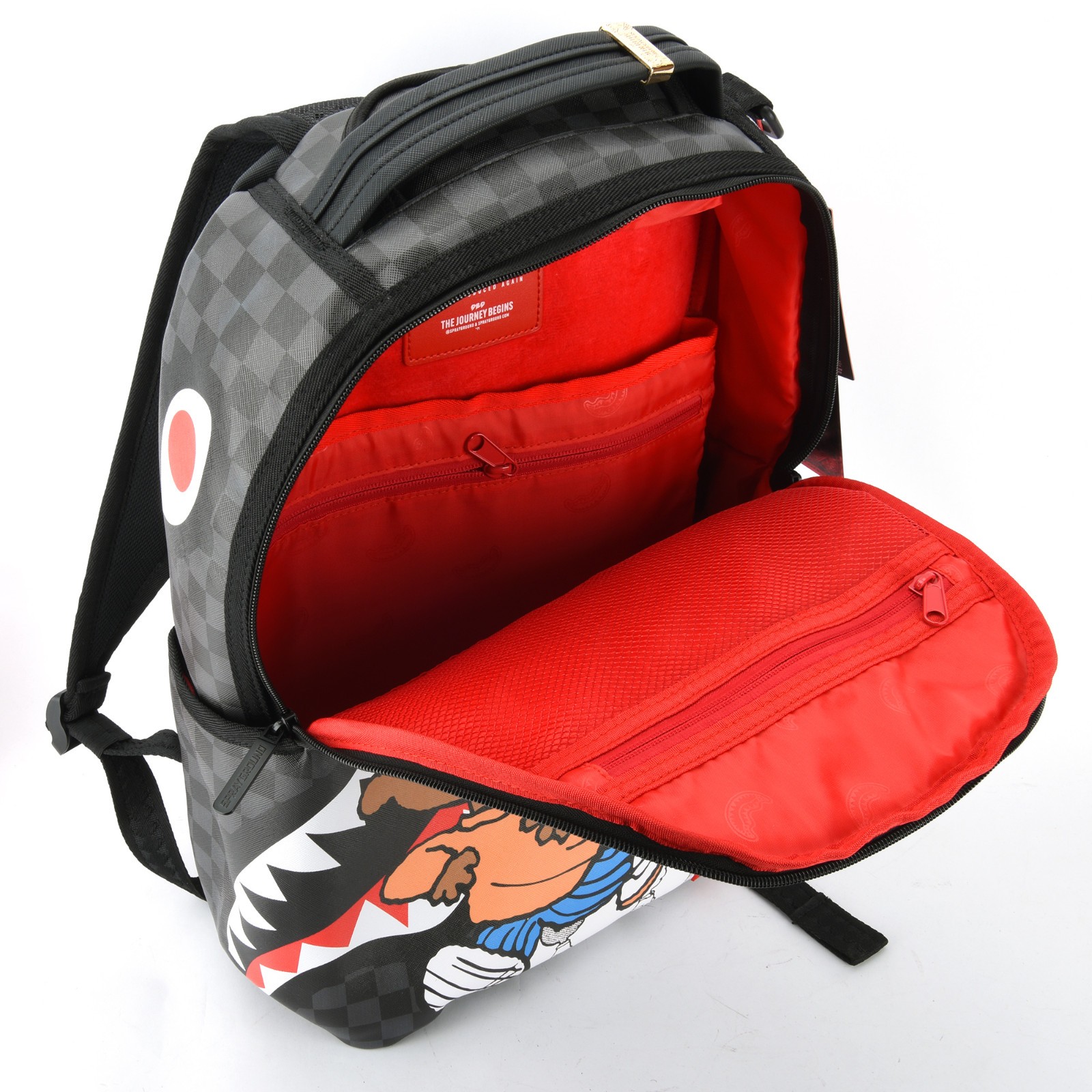 Sprayground Peanuts Franklin Sharks In Comics Backpack Snoopy Zippered Plaid