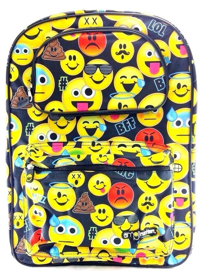 Emoji Emojination Boys & Girls 16″ inches Canvas Yellow School Backpack