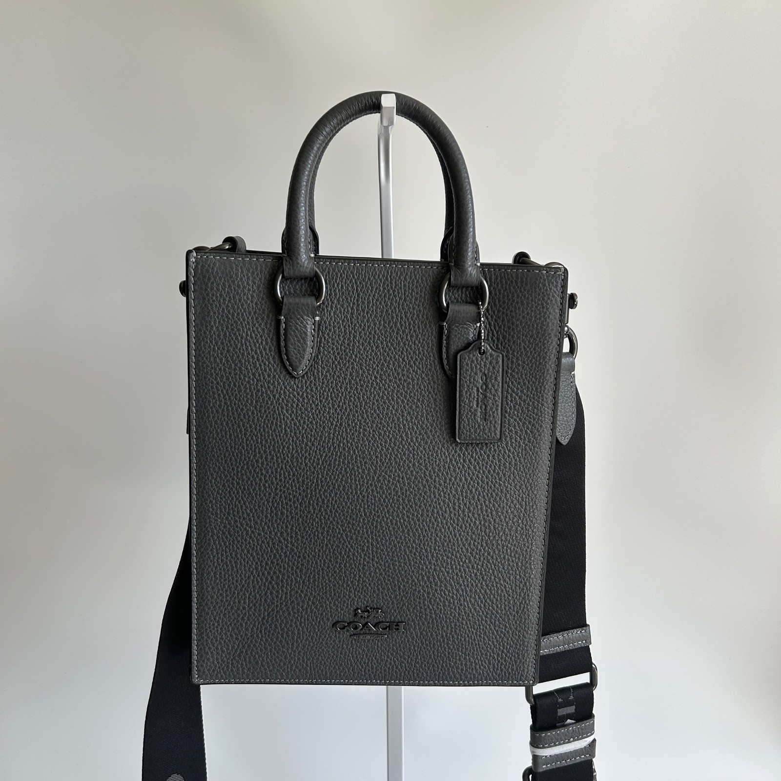 Coach Dylan Tote Graphite Grey Pebbled Leather Crossbody Bag NEW
