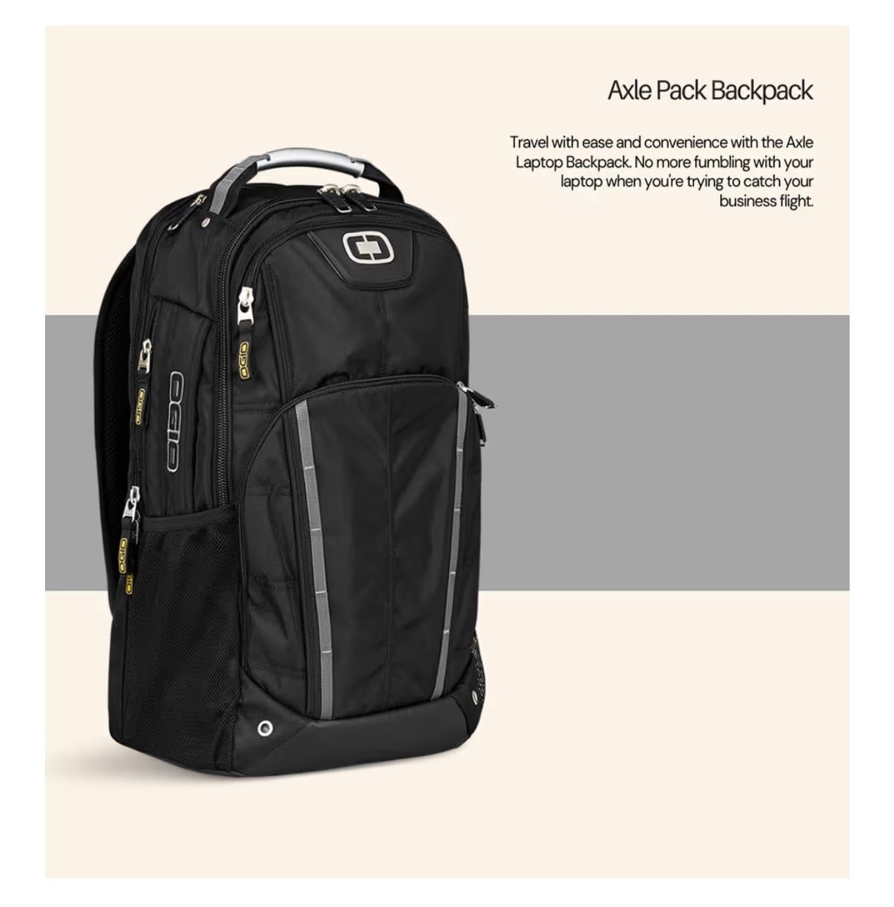 Ogio – Callaway Axle Backpack, Black, 19.25″ H x 13″ W x 9.25″ D – Very Good