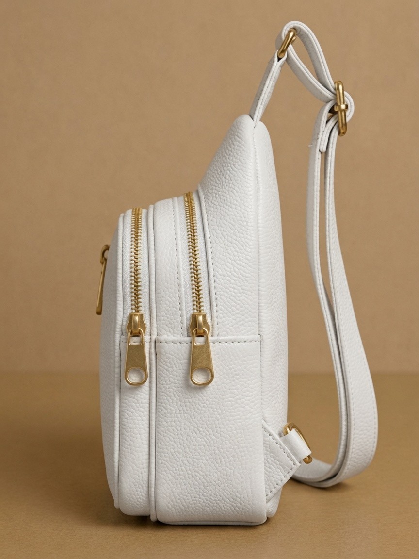 Unisex Leather Crossbody Sling Bag Multi Pocket Adjustable Strap Travel Backpack