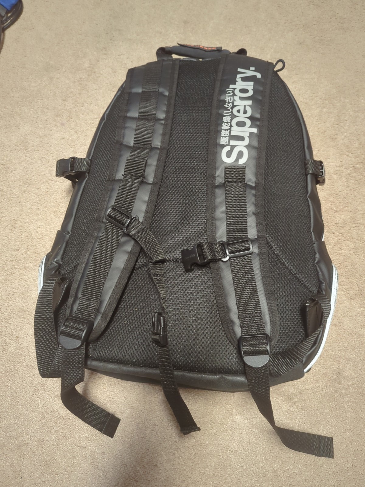 Superdry Men’s Mono Tarp Backpack Black Durable Urban Travel School Bag