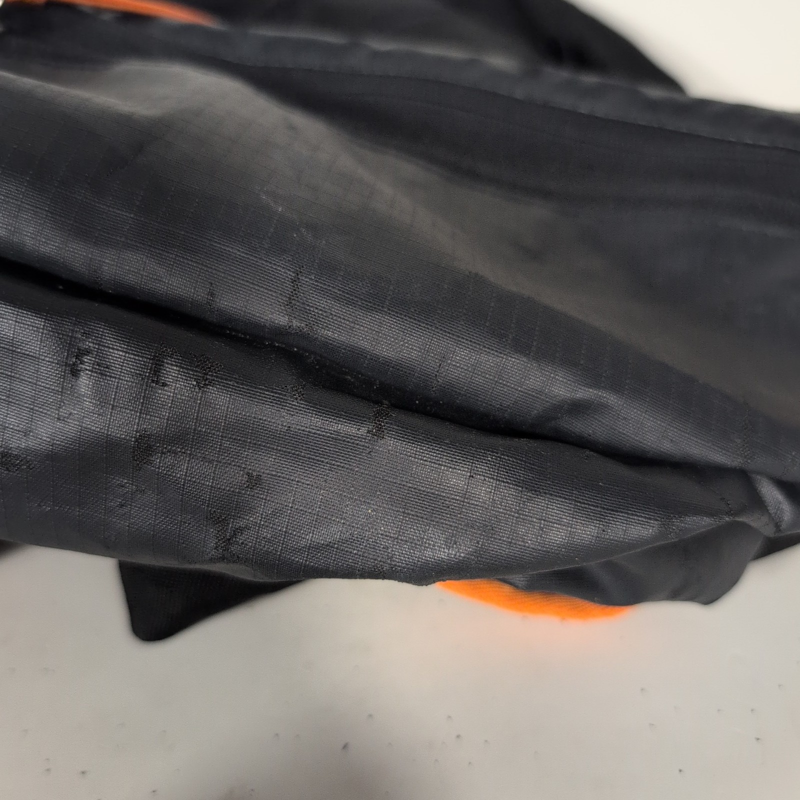 Superdry Tarp Backpack Black Orange Trim Travel Zip Pockets Water Resistant Bag