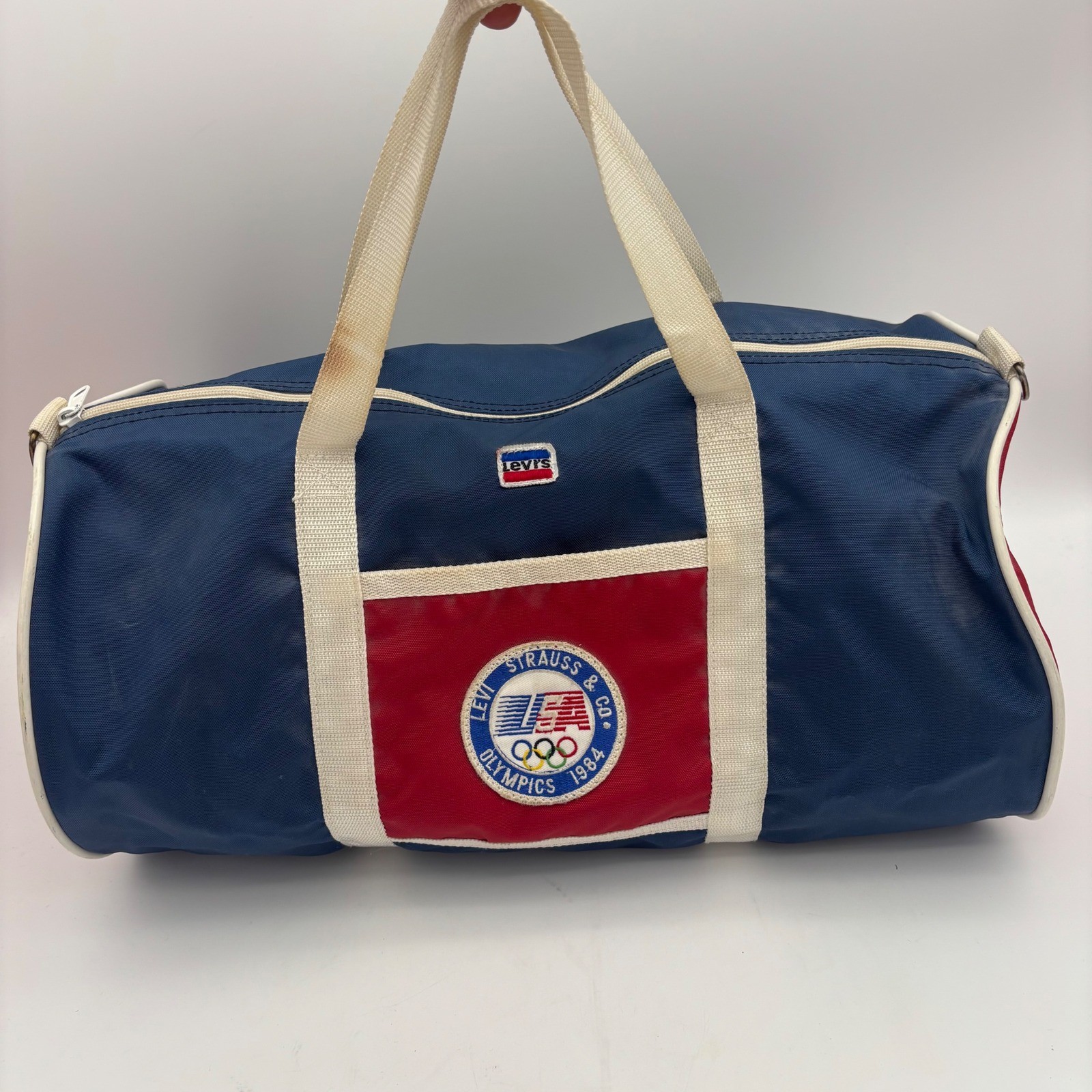 VINTAGE LEVI’S 1984 OLYMPICS Strauss Team USA Duffle Bag Athlete RARE Retro Gym