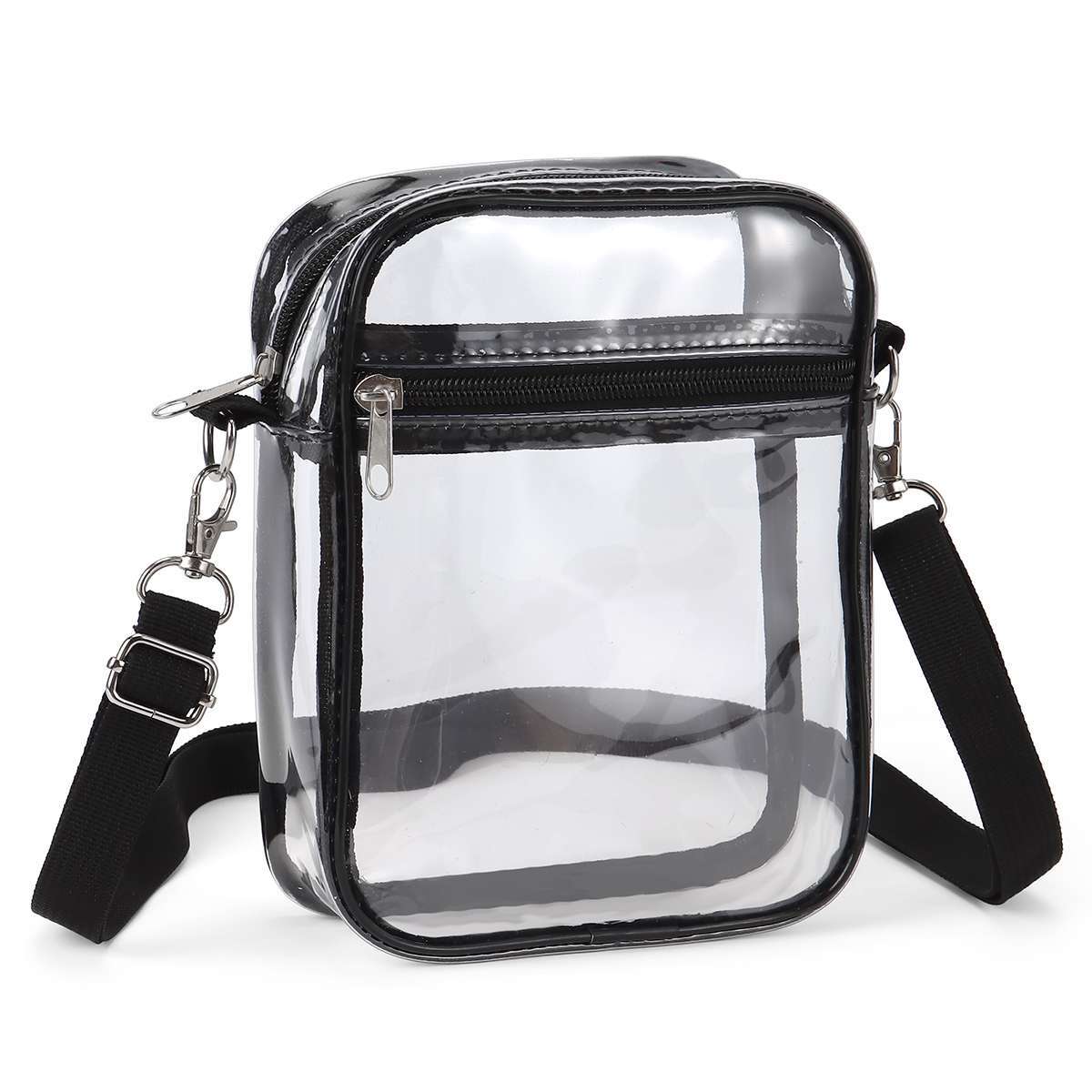 Clear Plastic Tote Bag Women Transparent Handbag Zip PVC Pouch Stadium Security