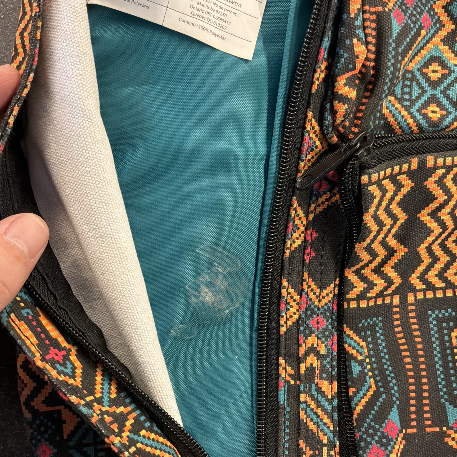 KAVU Geometric Pattern Crossbody Sling Bag Adjustable Strap Multicolor