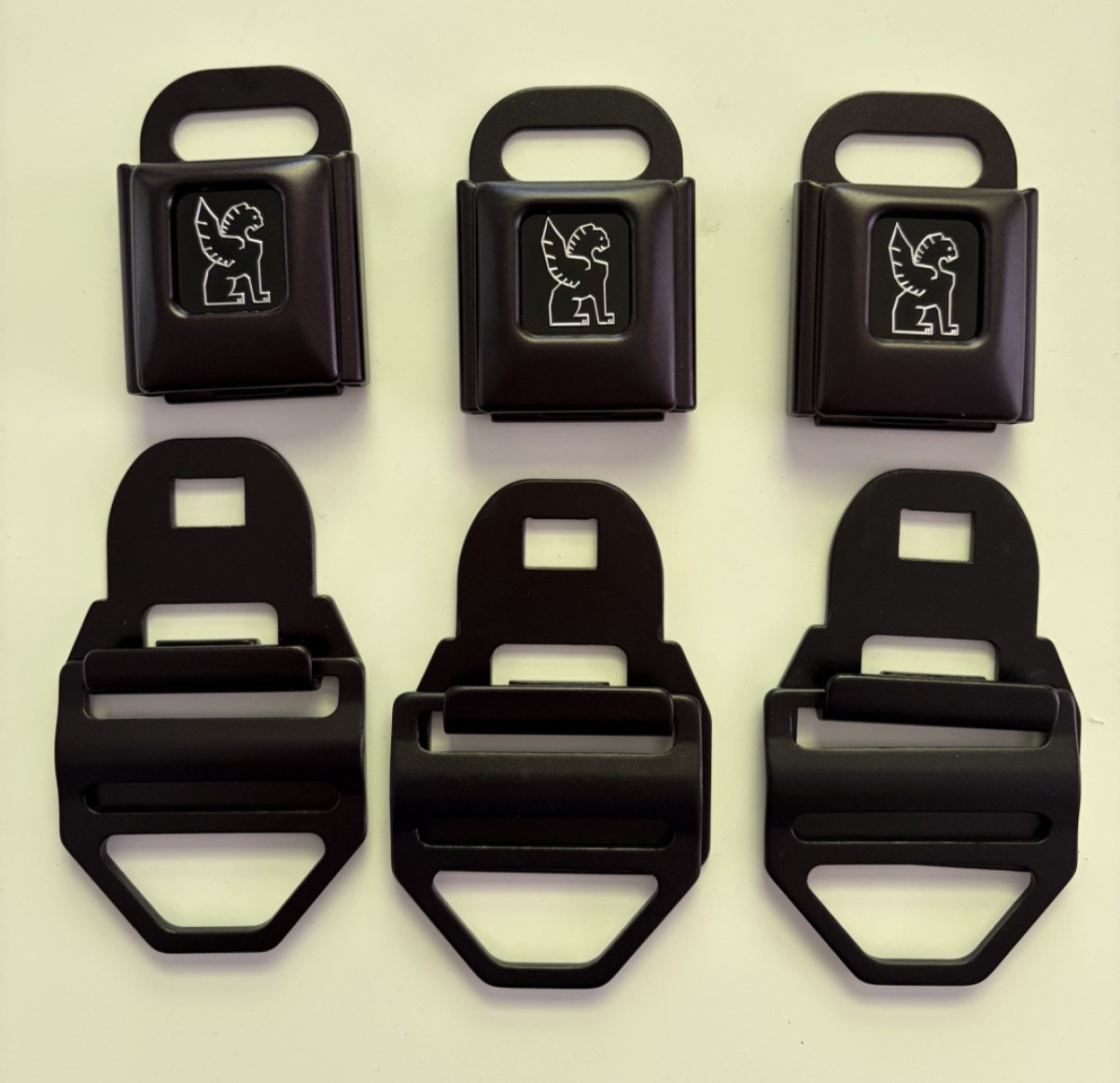 Chrome Industries – Three LG 2″ Buckles (Black) and One MD 1.5″ Slider (Black)