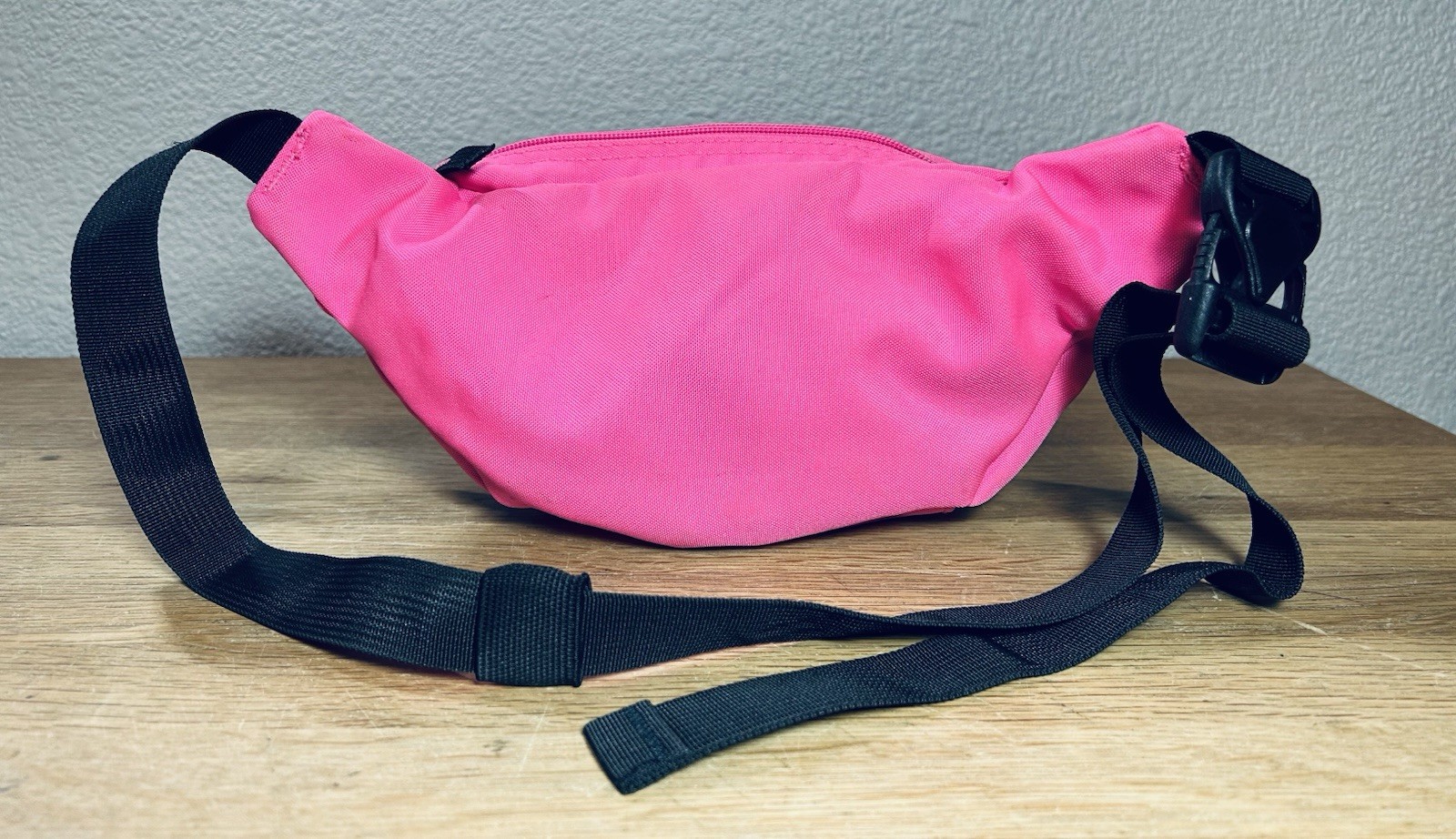 Jansport Fannypack Neon Pink Nylon Retro 80s Dual Zipper Pocket