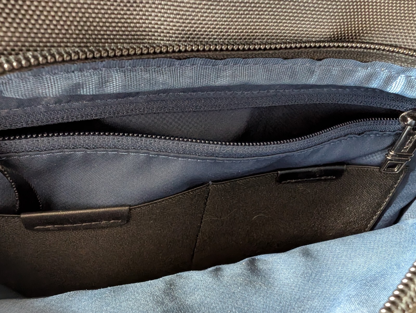 Tumi Alpha Brief Backpack 3 Gray Multi Pocket With Leather Details