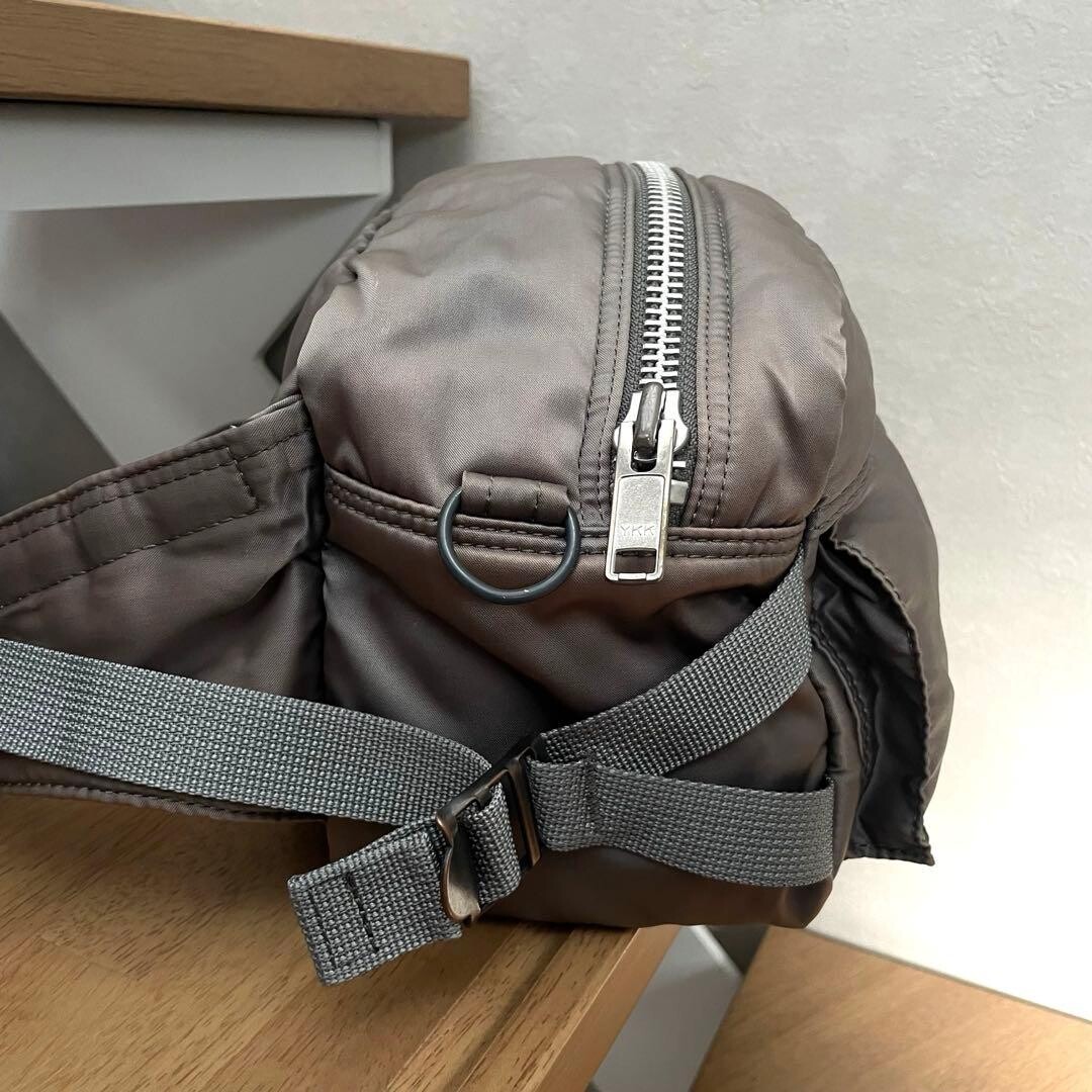 Porter Tanker Waist Bag Silver Gray 2Way Body Bag Nylon Made in Japan 27cm 18cm