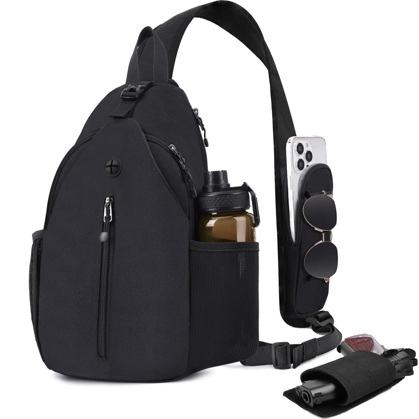 DEYACE Concealed Carry Bag for Men, YKK Zippers Large Crossbody Sling Backpac…