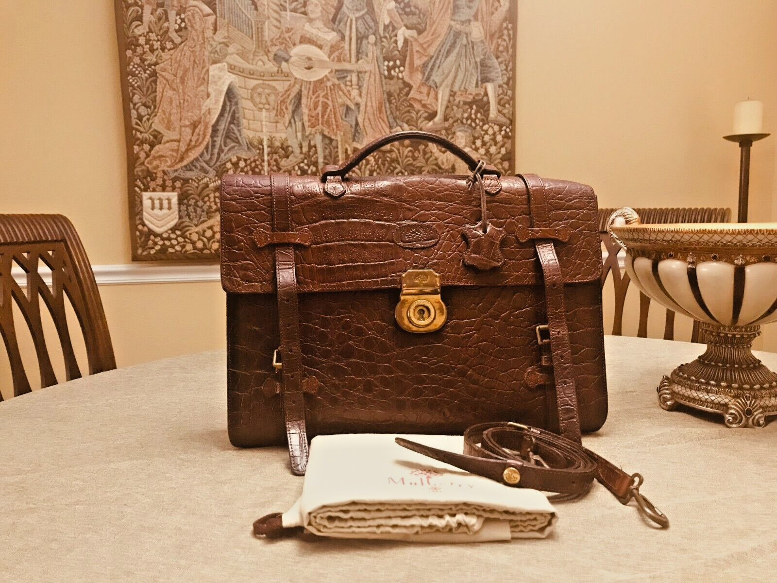 MULBERRY Vintage Brown Congo Leather Briefcase / Messenger Bag – ENGLAND