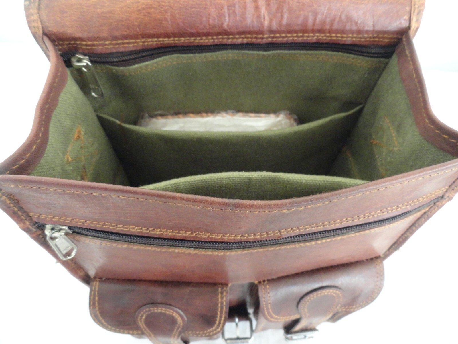 11″ Leather Backpack Convertibe Messenger Bag iPad/Tab Satchel Rucksack Shoulder